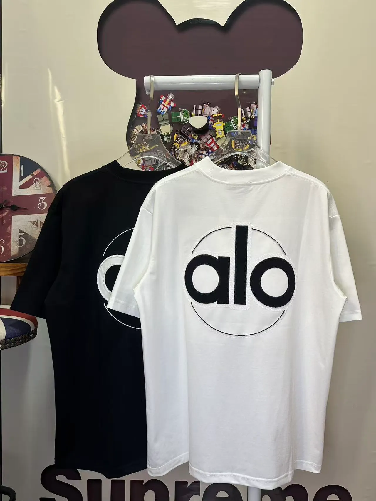 alo* ⌚️ alo ： logo ， 🪡 ：White Black Pink Light Blue SIZE：S-XXL