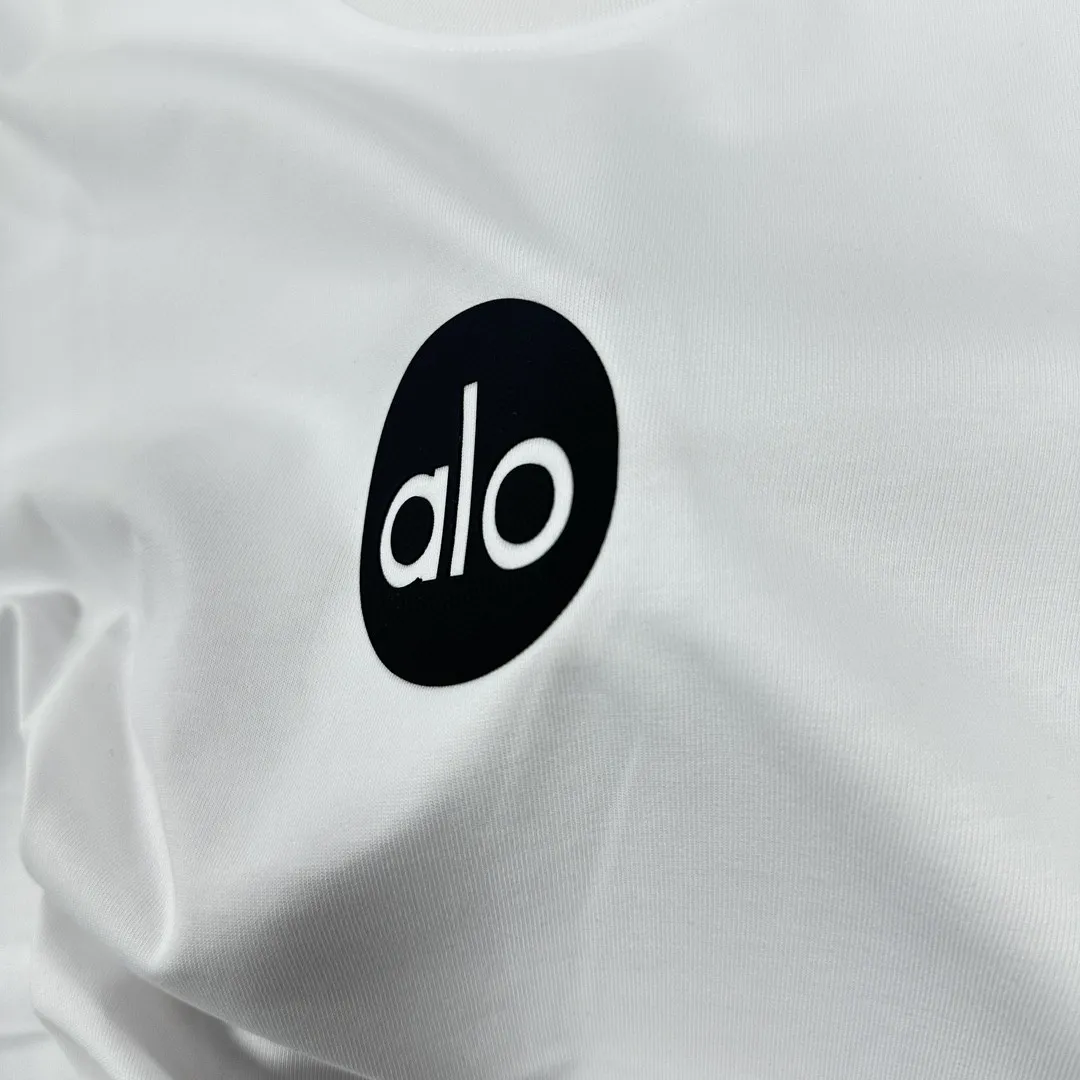 Alo*2025 Classic logo T Same Style ：Black White Size： S （90-130 ） M （120-150 ） L （140-165 ） XL （160-180 ） XXL （180 ）