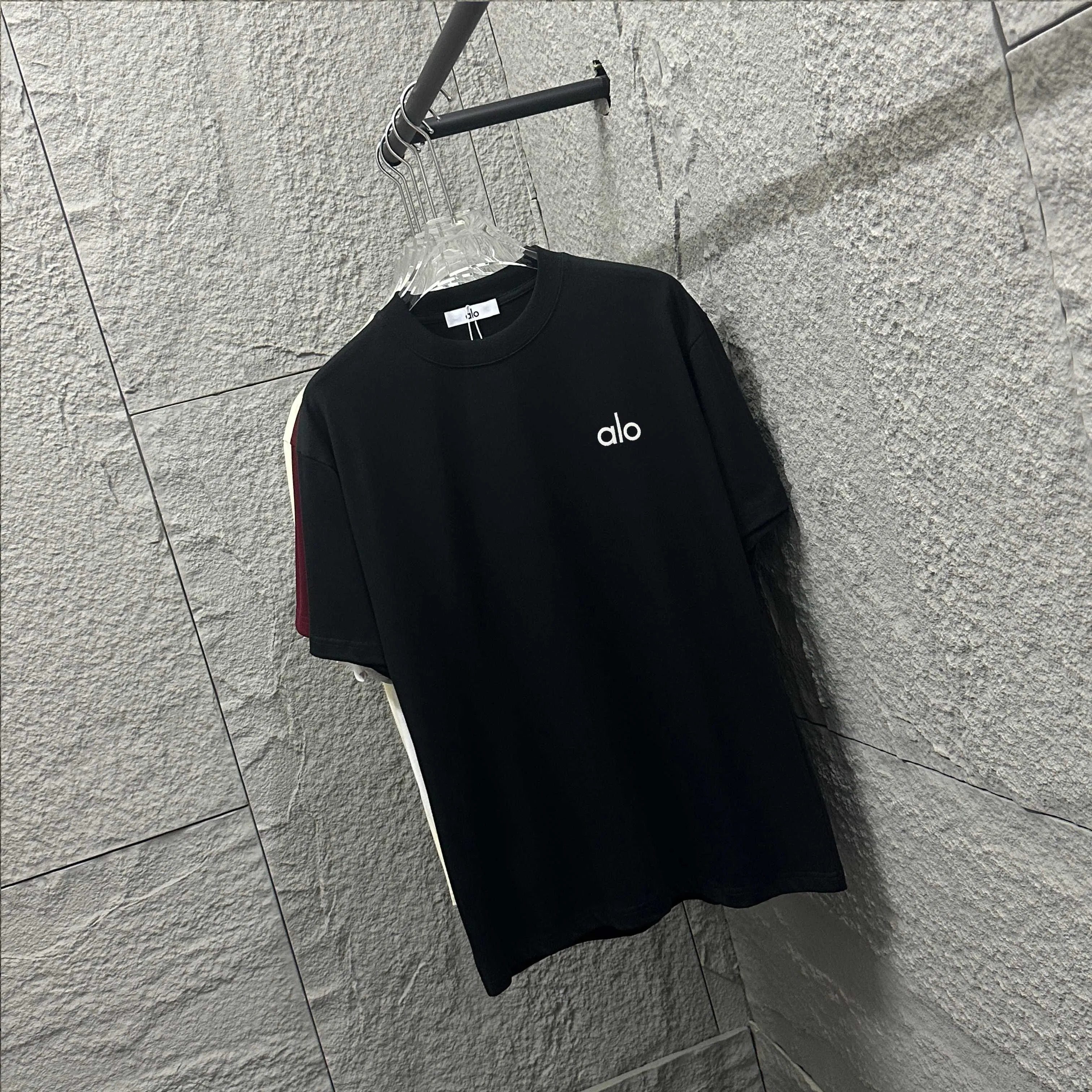 Alo*2025 Classic alo logo T Same Style ：Black White Gray Size： S （90-130 ） M （120-150 ） L （140-165 ） XL （160-180 ） XXL （180 ）