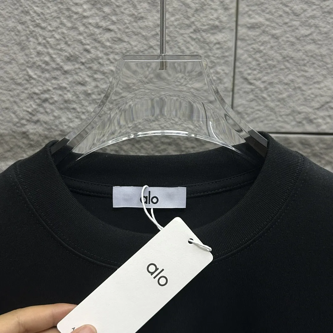 Alo*2025 Classic alo logo T Same Style ：Black White Gray Size： S （90-130 ） M （120-150 ） L （140-165 ） XL （160-180 ） XXL （180 ）
