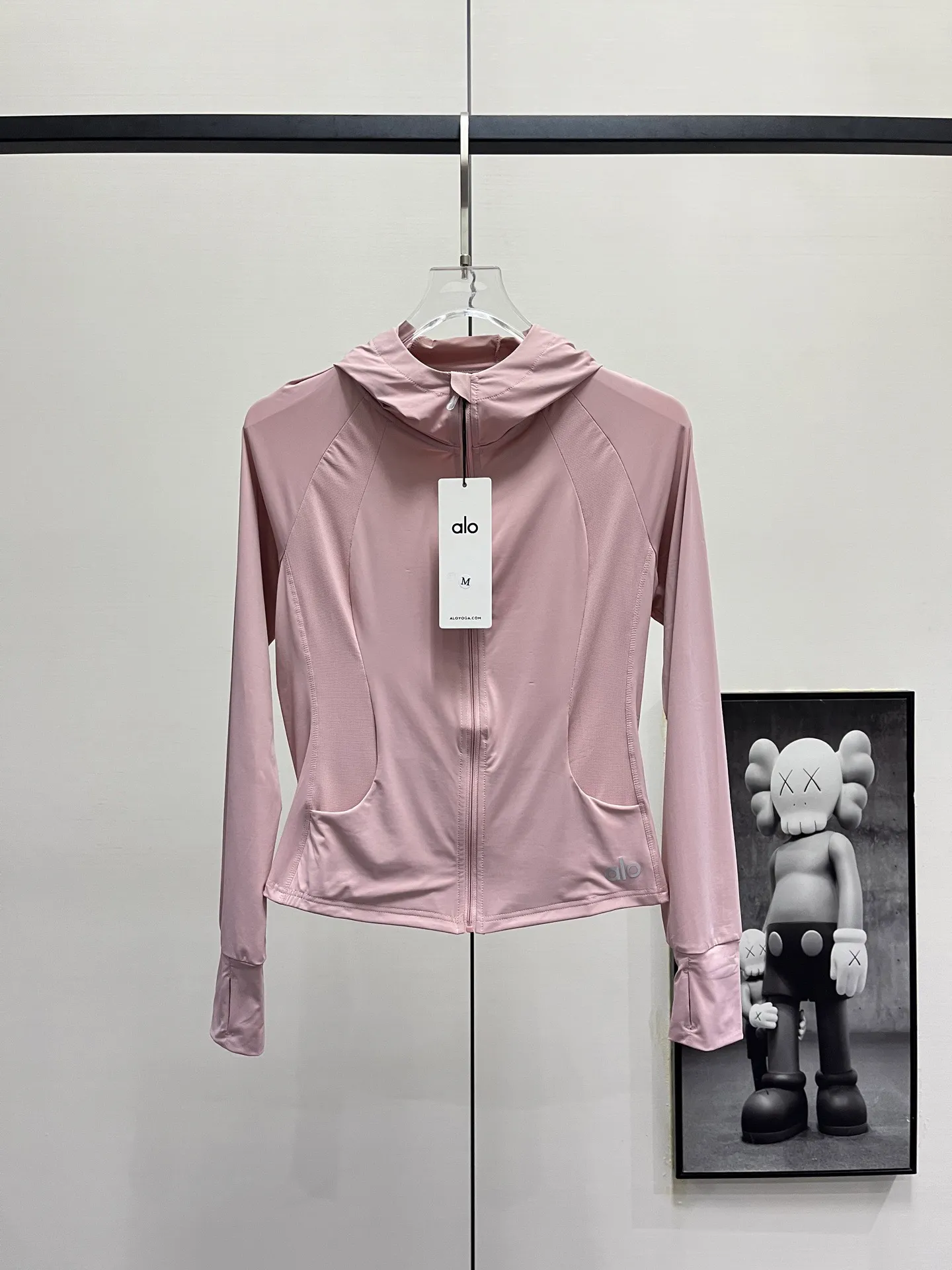 ALO women's sun protection clothing #5 colors Pocket sunshade simple ice silk cool feeling hooded thin style Ultra-light Breathable quick-drying anti-wrinkle design lightweight anti-UV commuting long-sleeved professional sun protection clothing Women's style Alo Women's ice silk thin hooded sun protection clothing Size: M-XL
