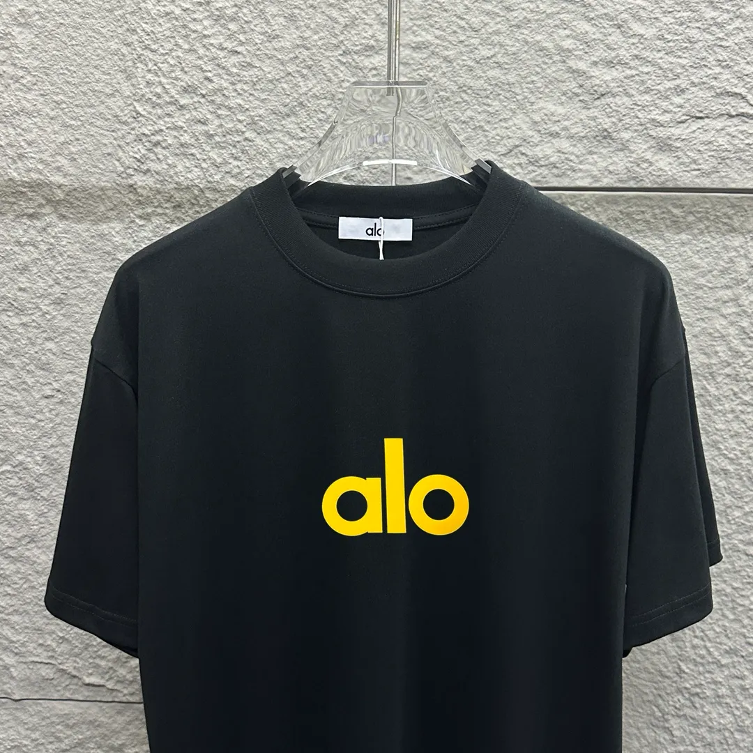 Alo*2025 Classic logo T Same Style ：Black White Gray Yellow Size： S （90-130 ） M （120-150 ） L （140-165 ） XL （160-180 ） XXL （180 ）