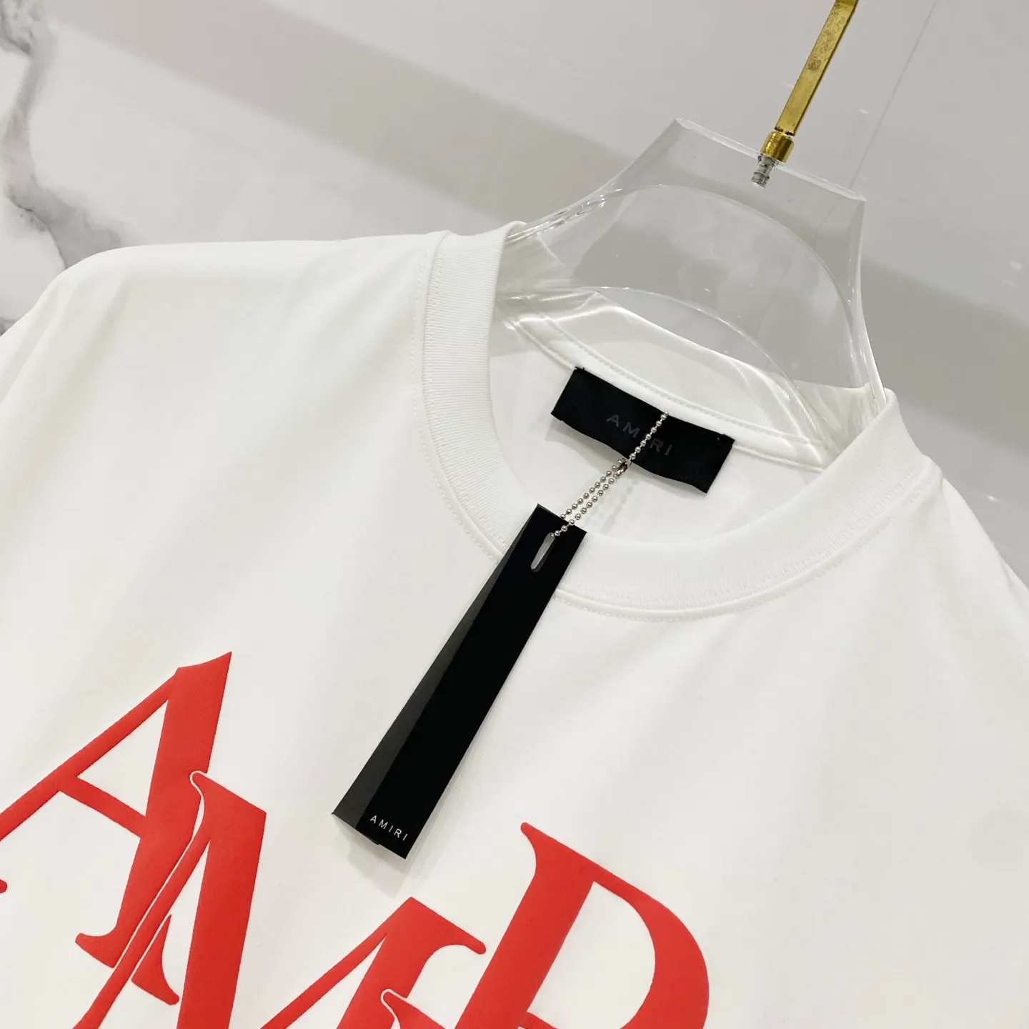 AMIRI/ - T LOGO Quality 100 ％ Versatile Size:XS-L :Black.White.Light Green