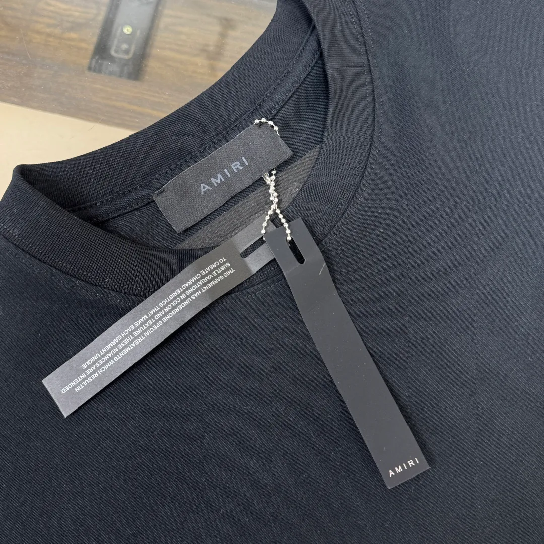 C⭐️AMIRI 26 New Arrival T ～ Same Style～ ！ logo ！ ～Premium ， ， ， ， ， ， ， ， ， ！！ ：Black Gray Size：XS S M L（OS ）