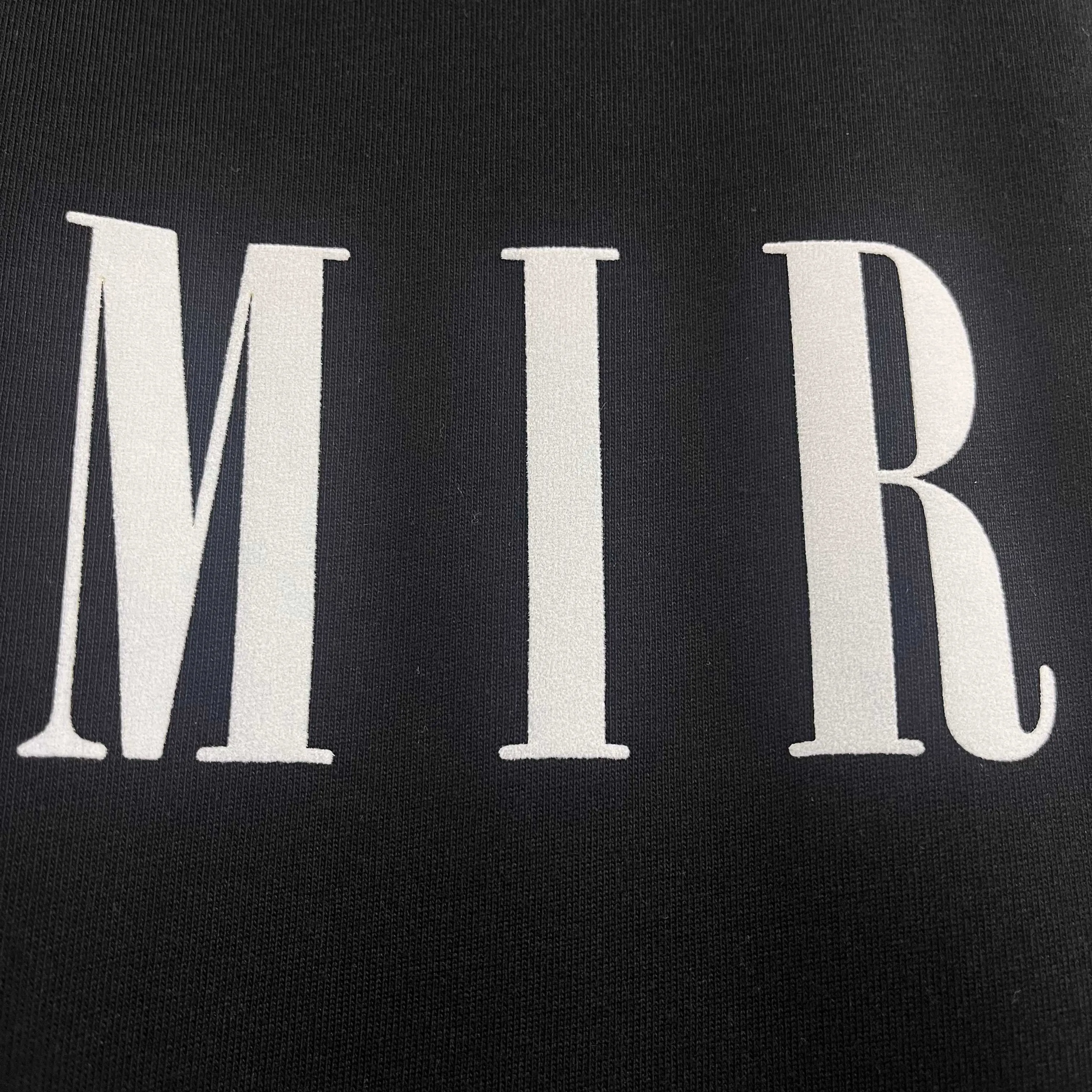 Ami*Emi*er 2026 early spring and summer New Arrival Classic letter flocking technology Double yarn custom plain cotton fabric Short-sleeved T-shirt Men and women Same Style Color: Black White Size: S (90-130 pounds) M (120-150 pounds) L (140-165 pounds) XL (160-180 pounds) XXL (180 pounds)