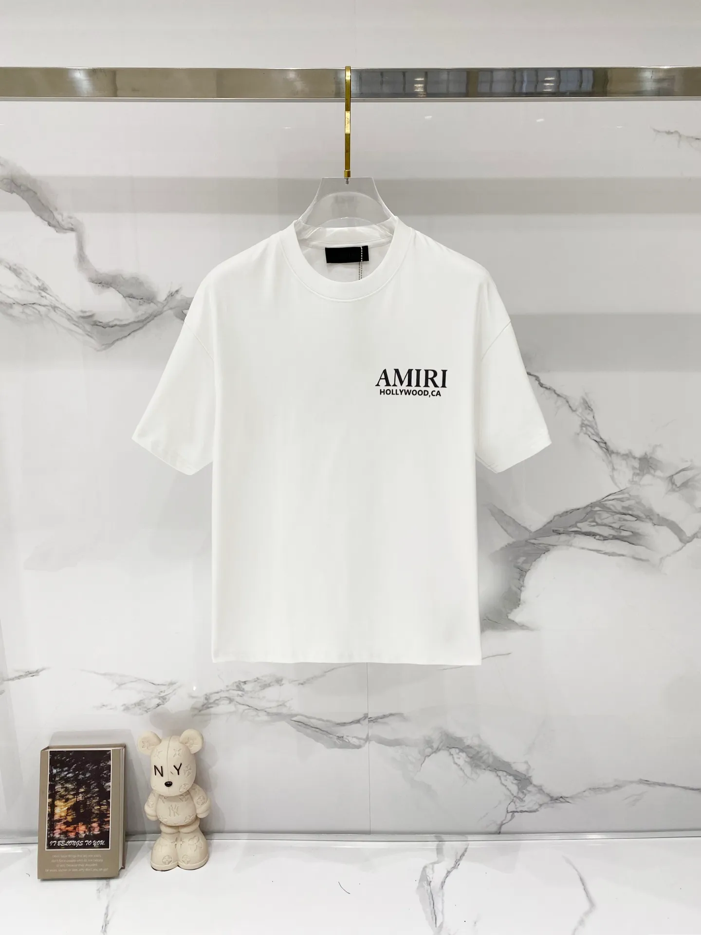 AMIRI/ - T LOGO Quality 100 ％ Versatile Size:XS-L :Black.White.Gray