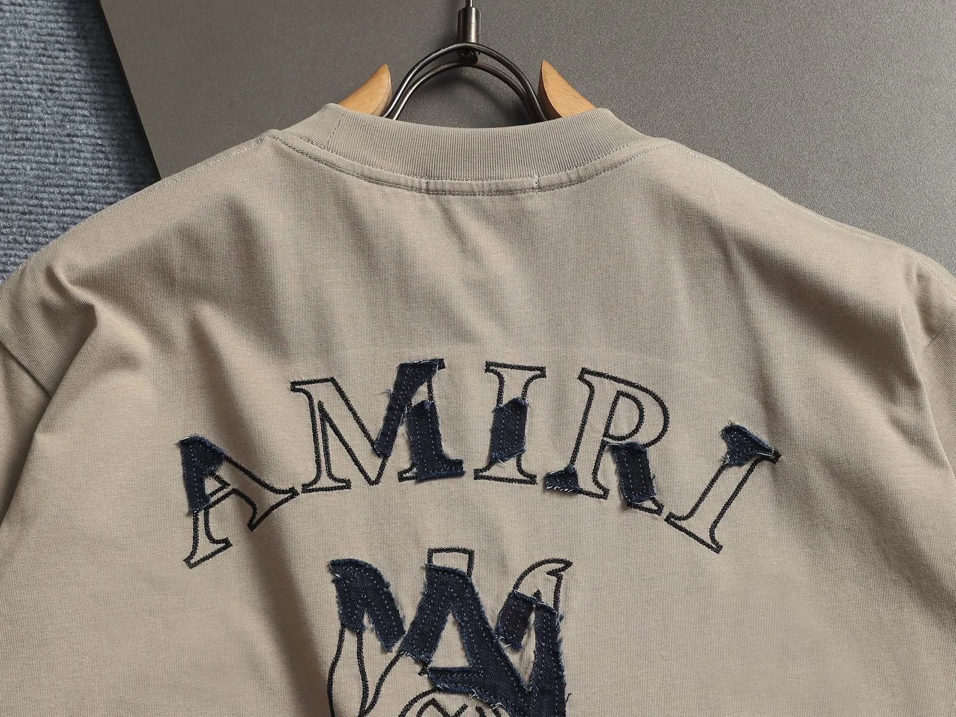 AMIRI Logo ， Same Style Versatile : Black White Khaki Size：S M L XL XXL