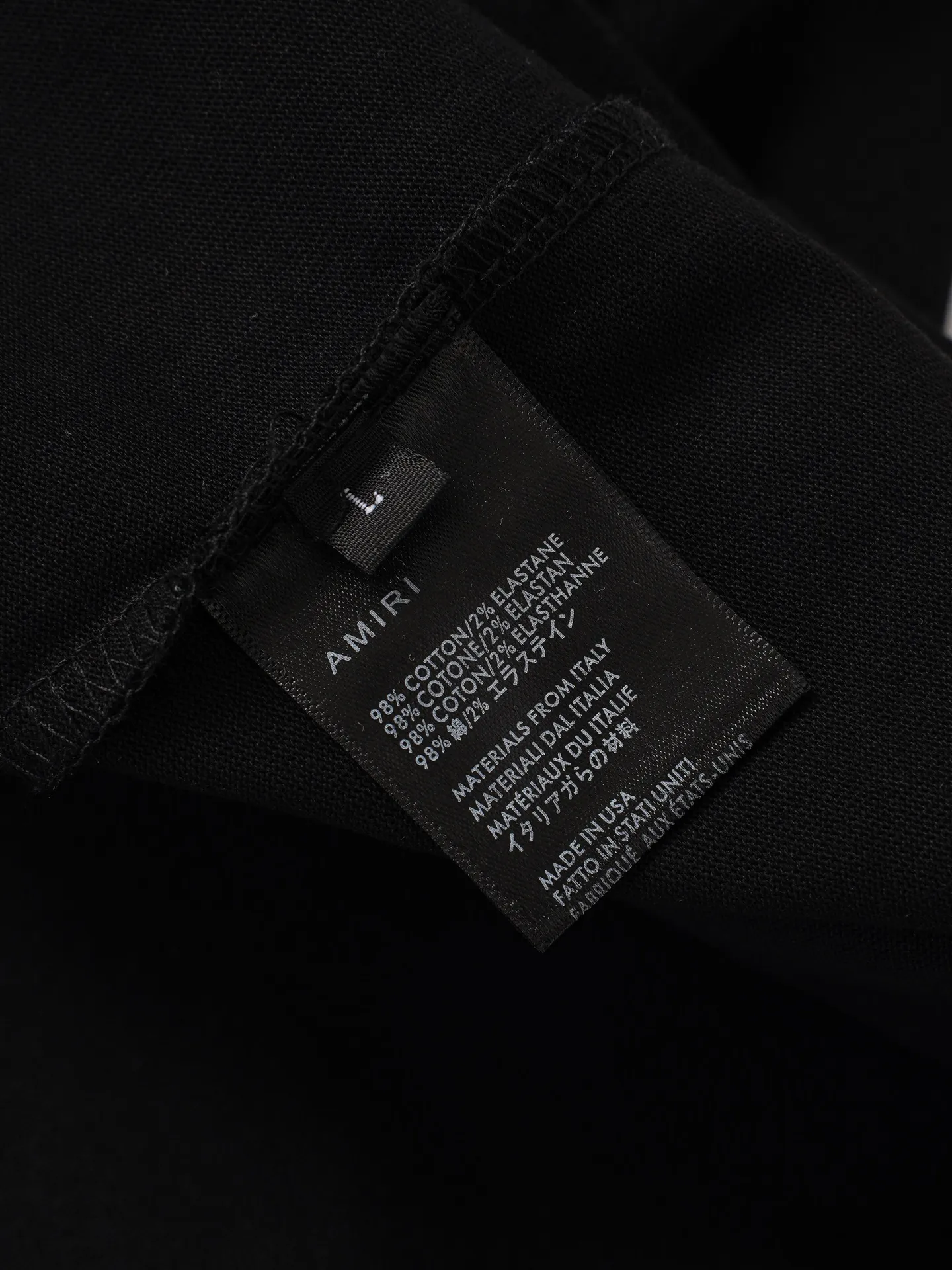 100 AMIRI Simple letter logo logo hot diamond round neck short sleeves Exquisitely upgraded Gram double yarn fabric is dyed in the same vat and the fabric feels very comfortable Latest for spring and summer Fashionable and personalized Super Versatile and a good-looking short sleeve Suitable for both men and women A must-have tag collar Washed wheat Complete with three labels Color: Black White Size: S M L XL