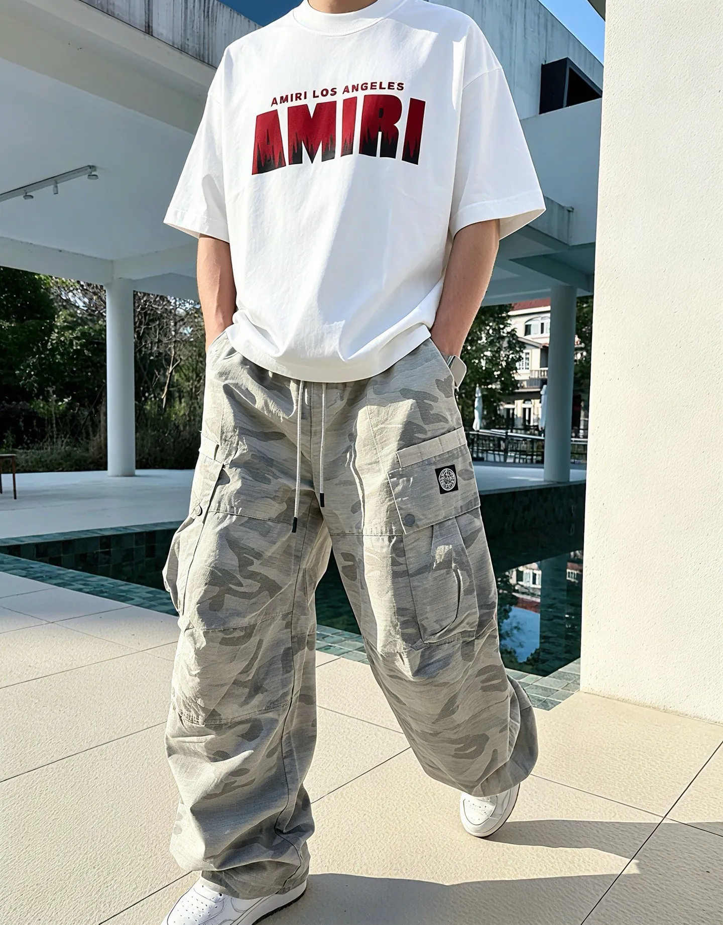 ami~ Flocking thick plate with glue letters, "Difference Currency Fabric" Double yarn pure cotton, tight yarn The upper body is very comfortable, Same Style half sleeves for men and women, dropped shoulders and loose version Color: Black White Coffee Brown Size: S (90-130 pounds) M (125-150 pounds) L (135-165 pounds) XL (160-190 pounds) XXL (185 pounds)