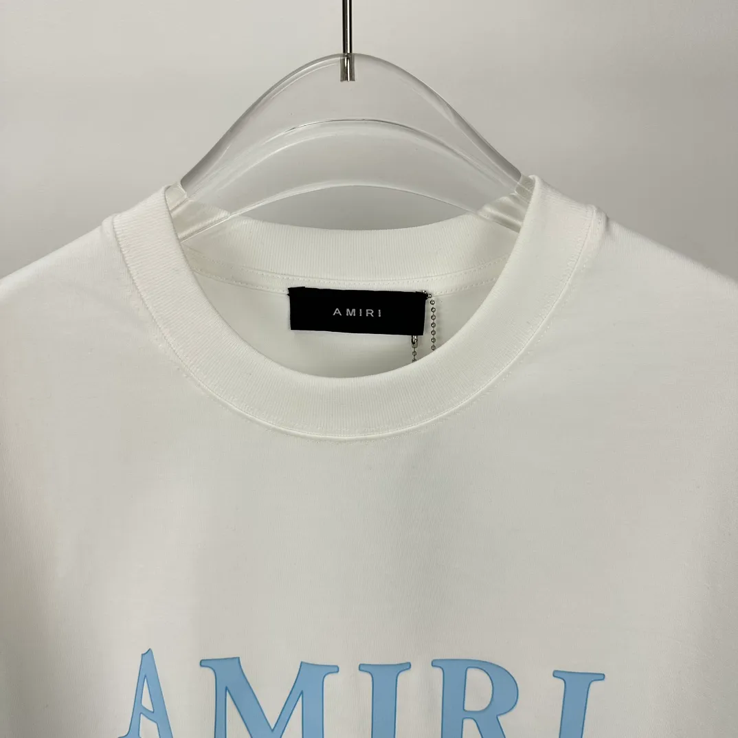 AMIRI 2024New Arrival logo T Same Style Quality😘😘 ➕ Versatile T 👍 ：Black、Brown、White Size：S-2XL