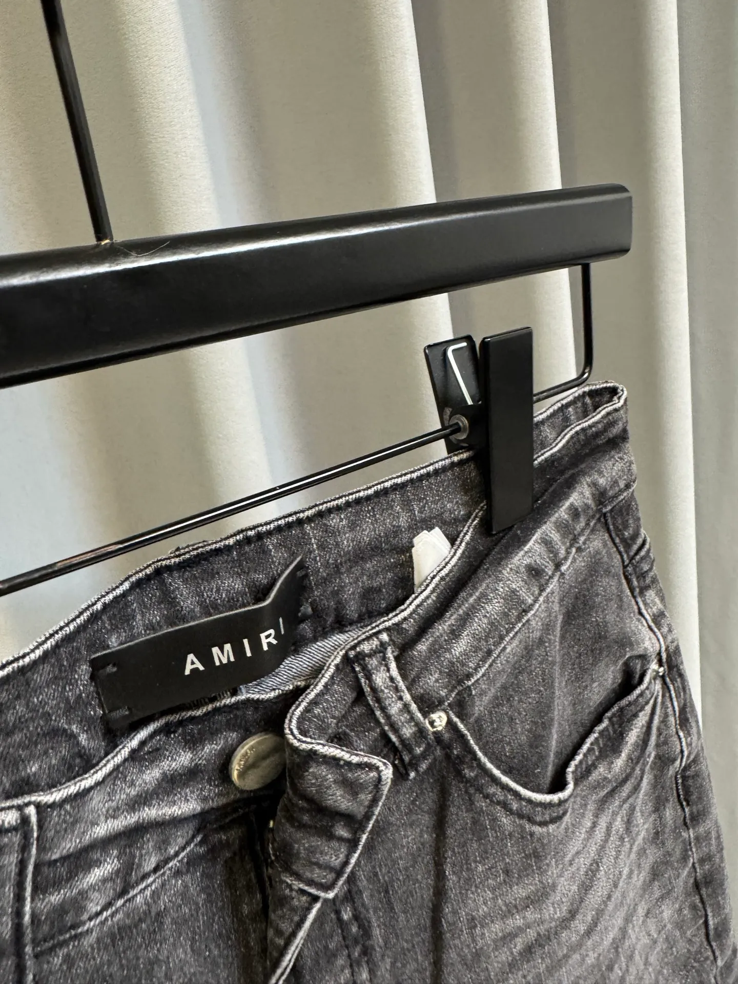 [High version] Amiri MX 1 26Ss letter hole patch slim fit washed jeans (picture color) Size: 28 30 32 34 (s-xl)