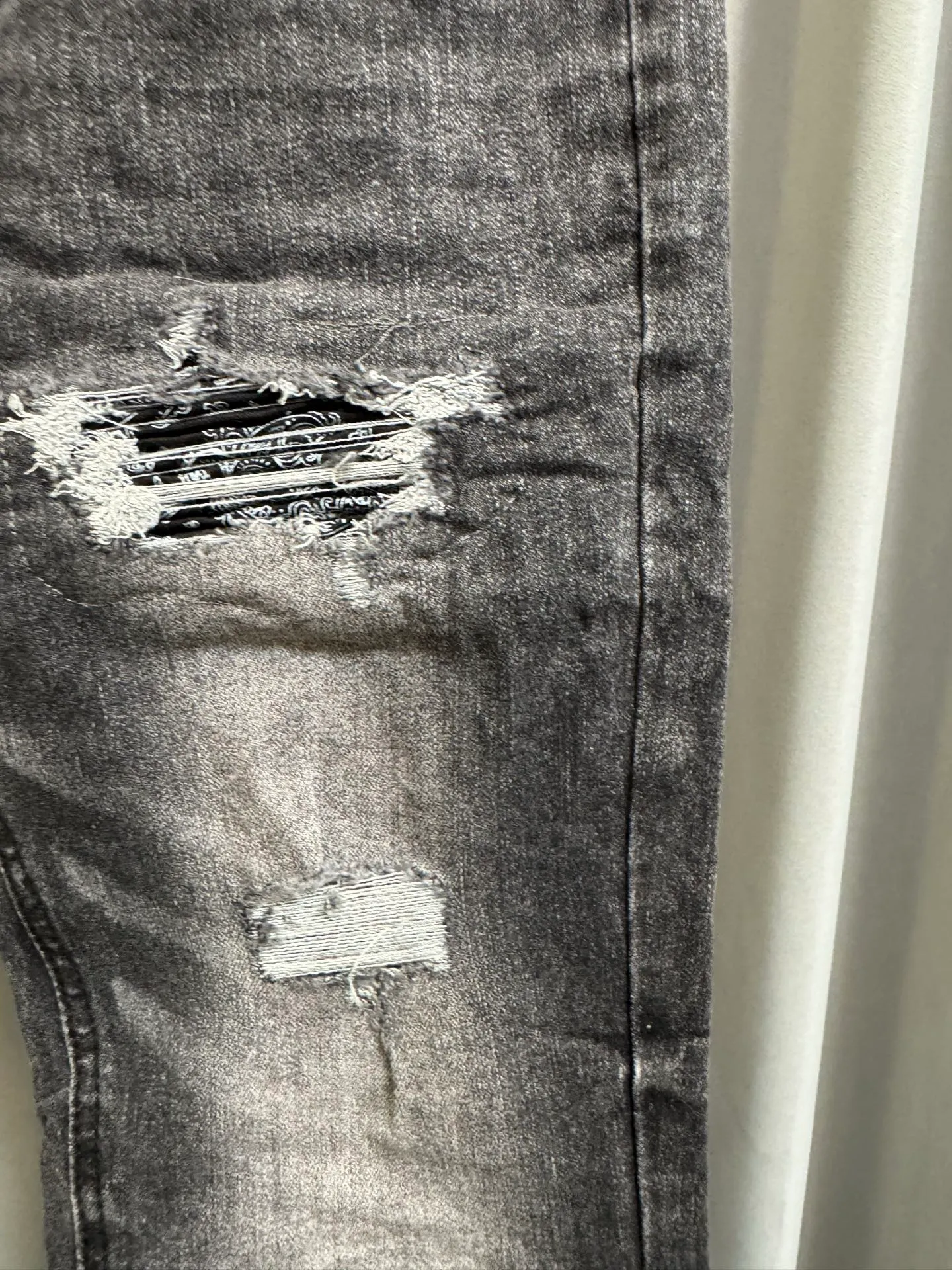[High version] Amiri MX 1 26Ss letter hole patch slim fit washed jeans (picture color) Size: 28 30 32 34 (s-xl)