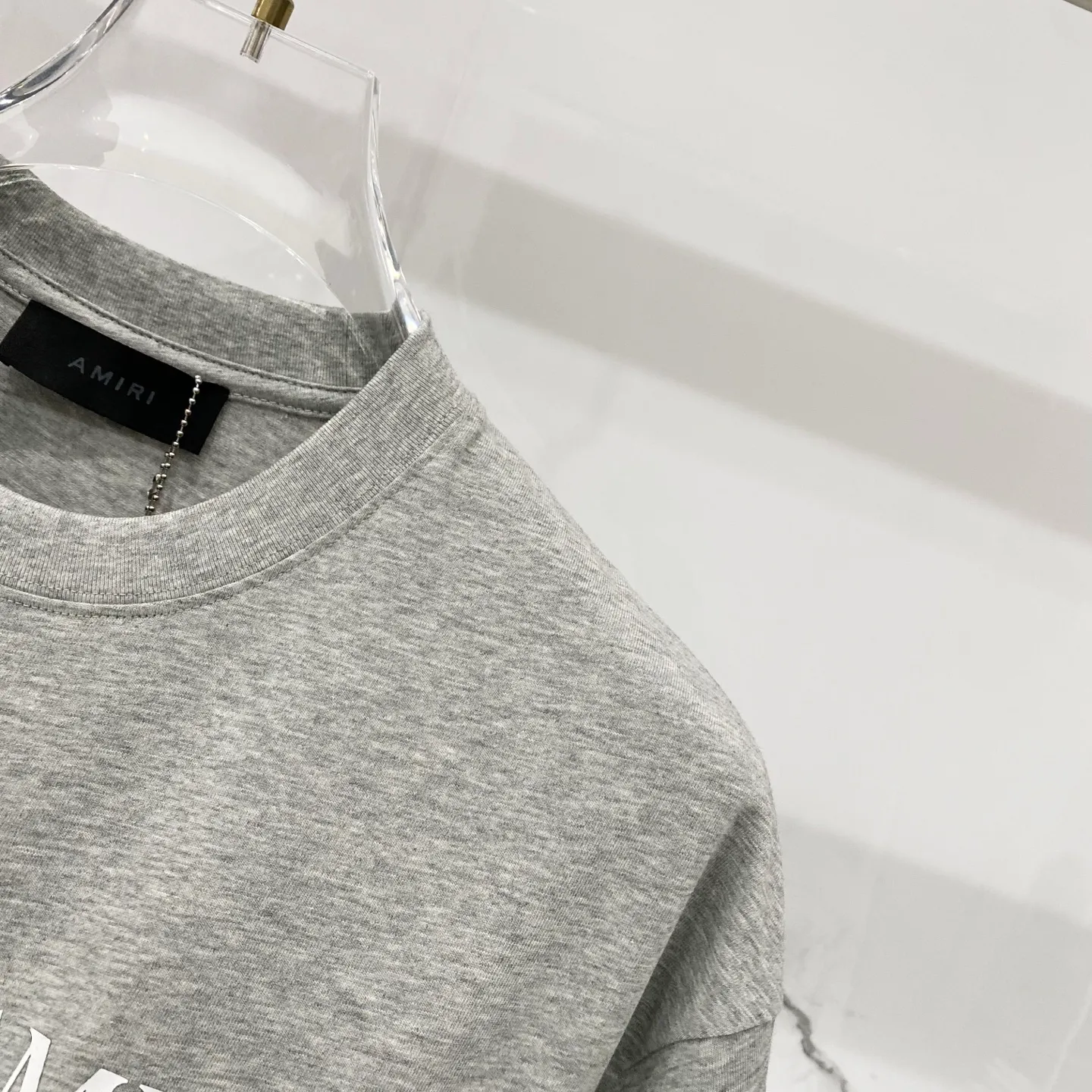 AMIRI/ - T LOGO Quality 100 ％ Versatile Size:XS-L :Black.White.Gray