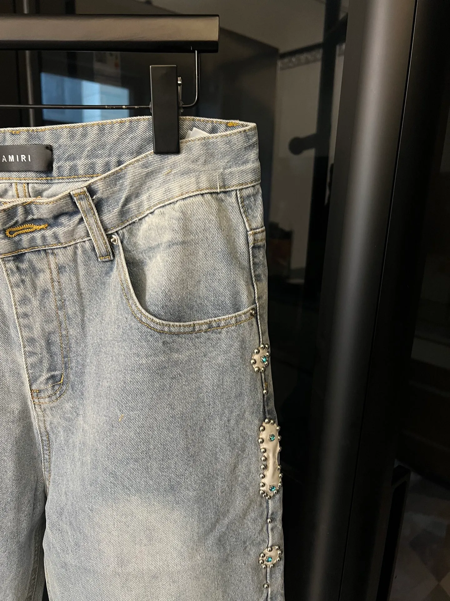 【 】 AMIRI/ 25Ss （ ） Light Blue + ， ! ， ， 。 Quality ，Wear-Resistant ， 。 get look! Size：28 30 32 34（ s-xl） Size 9