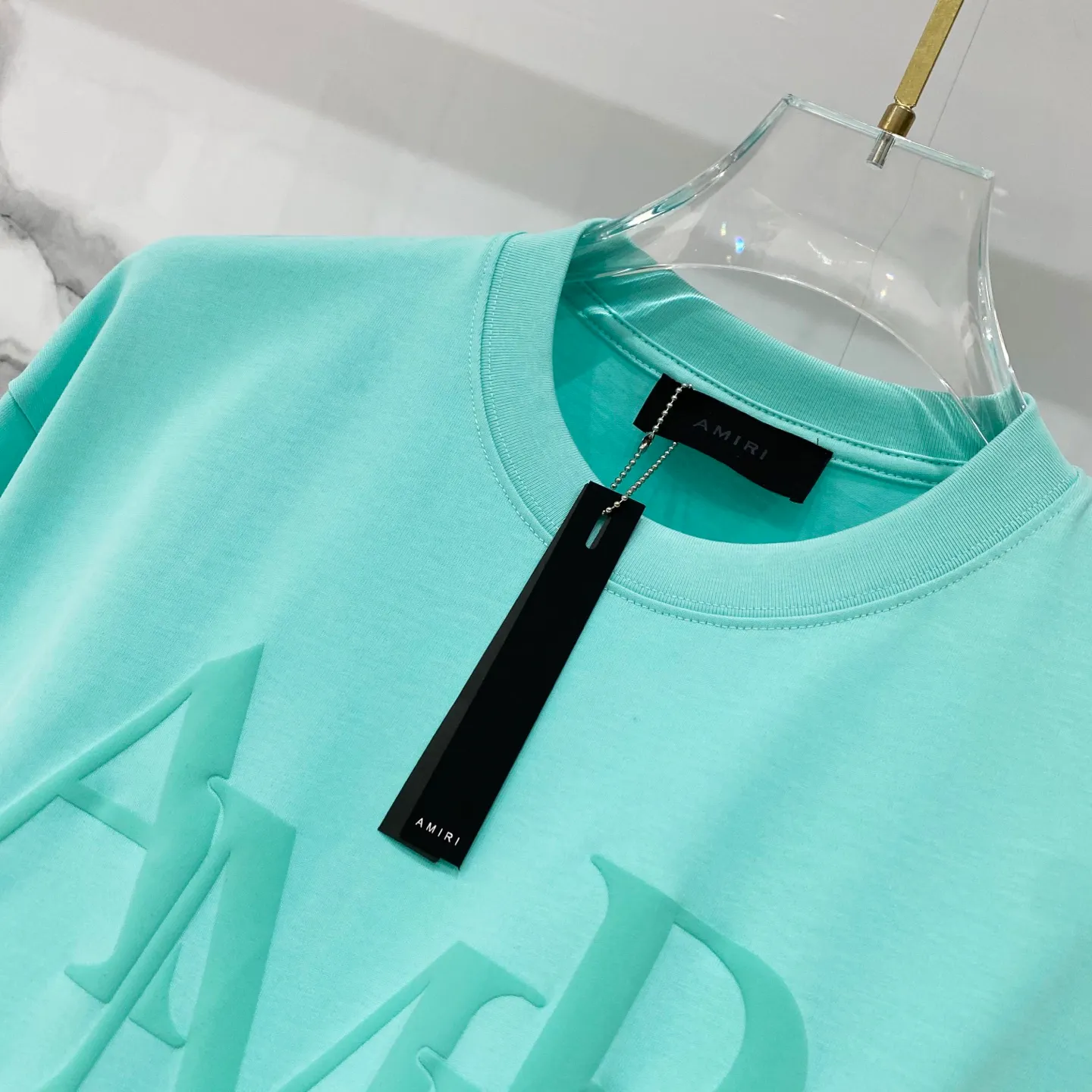 AMIRI/ - T LOGO Quality 100 ％ Versatile Size:XS-L :Black.White.Light Green