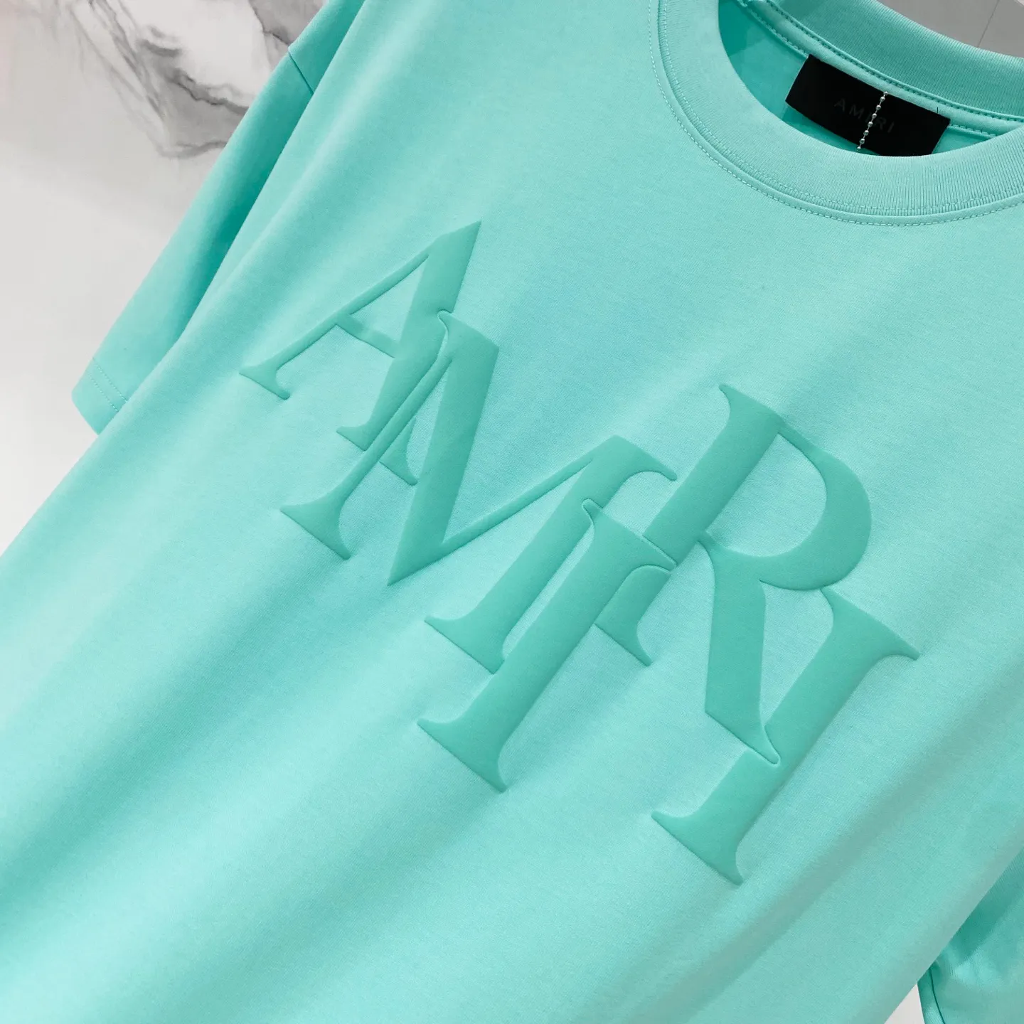 AMIRI/ - T LOGO Quality 100 ％ Versatile Size:XS-L :Black.White.Light Green