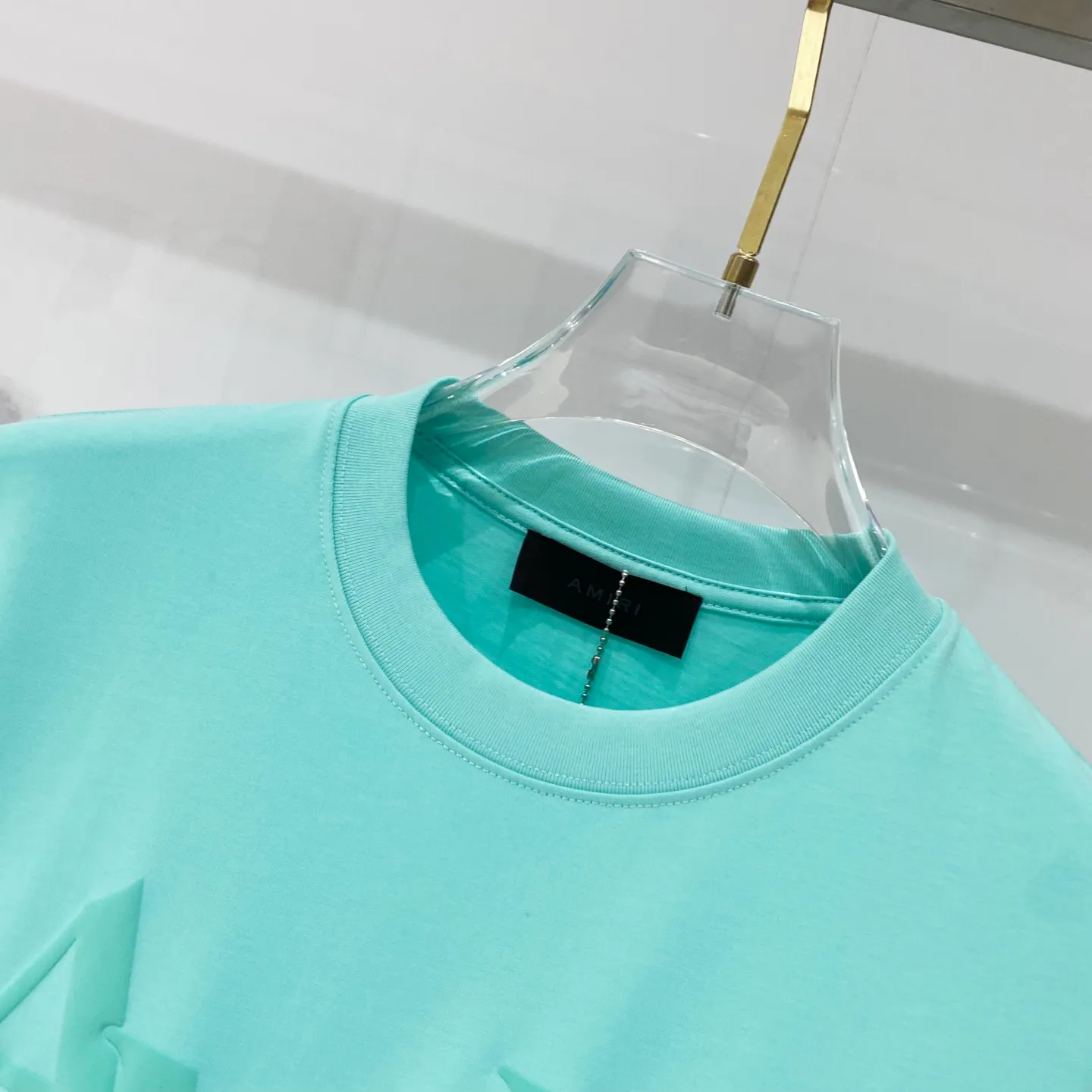 AMIRI/ - T LOGO Quality 100 ％ Versatile Size:XS-L :Black.White.Light Green