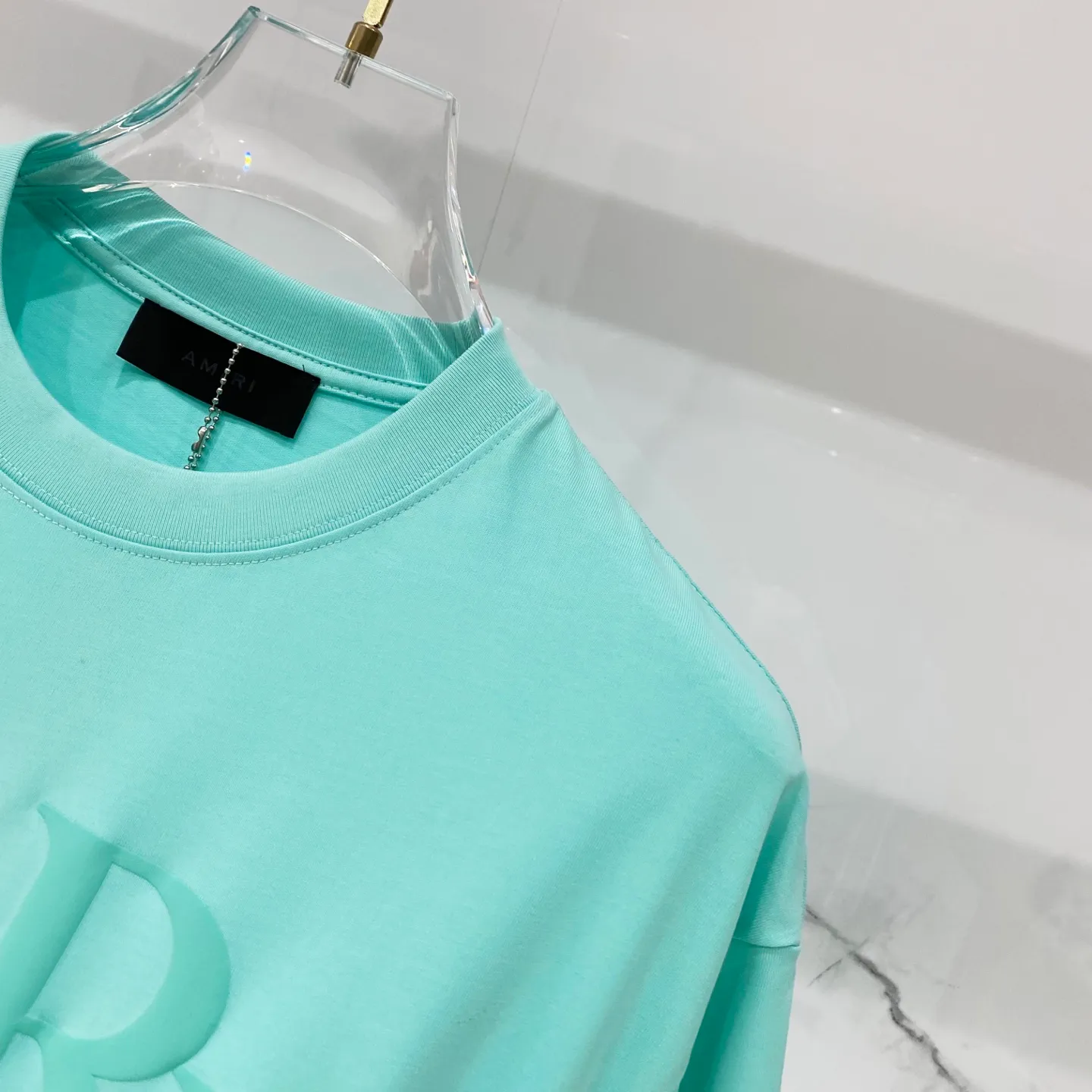 AMIRI/ - T LOGO Quality 100 ％ Versatile Size:XS-L :Black.White.Light Green