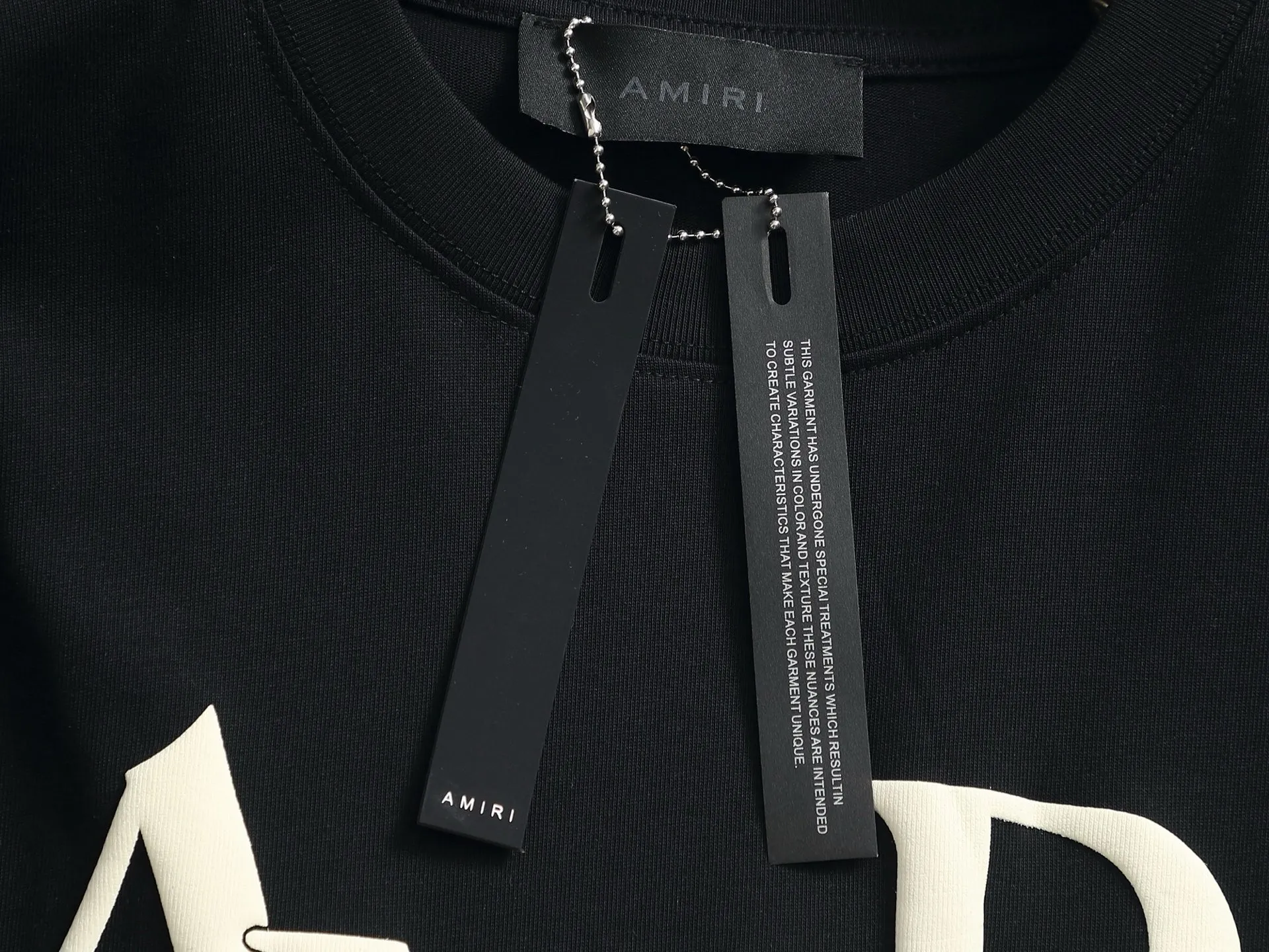 AMIRI Classic Logo ， Retro Same Style T Versatile ：Black White Blue Size：XS~L
