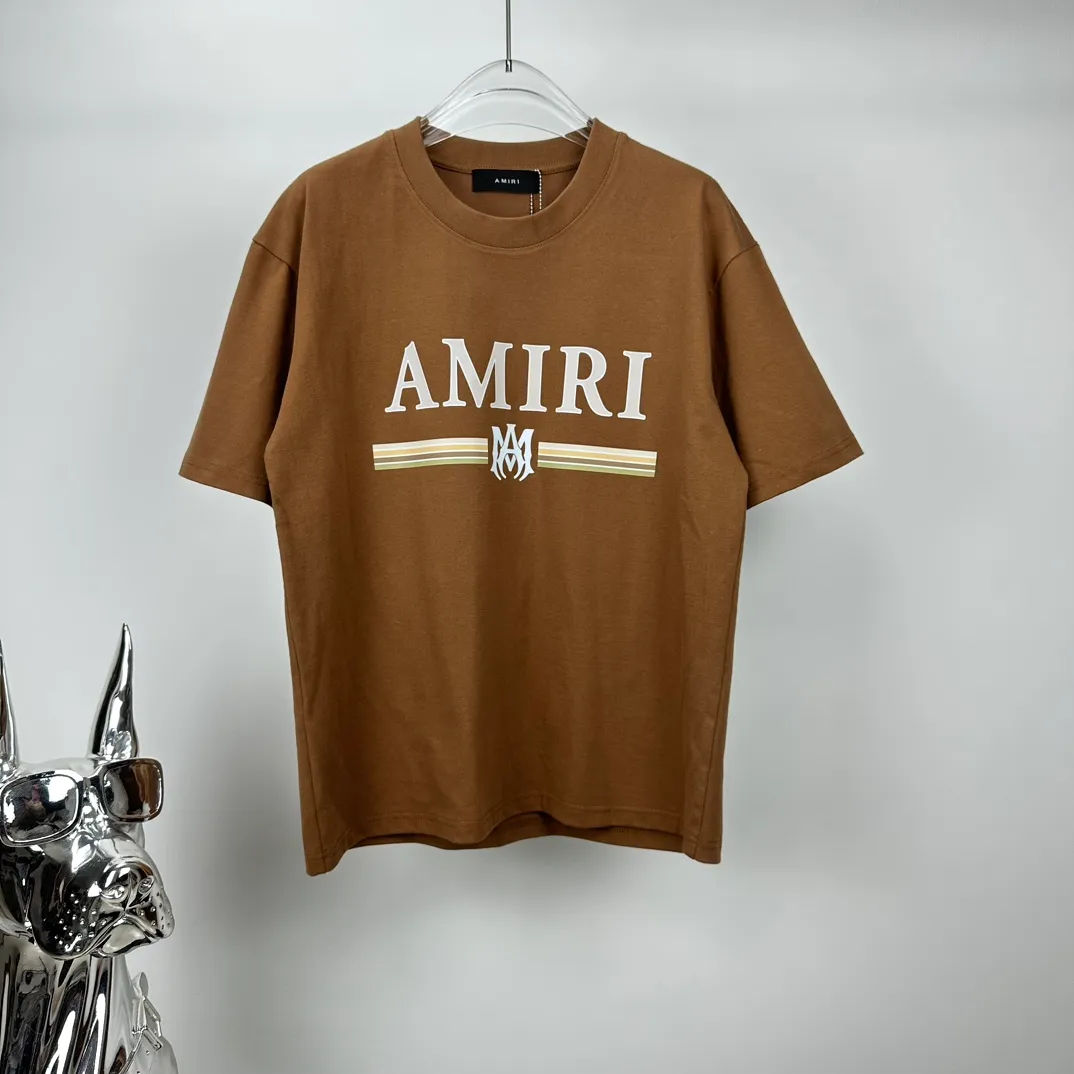 AMIRI 2024New Arrival logo T Same Style Quality😘😘 ➕ Versatile T 👍 ：Black、Brown、White Size：S-2XL
