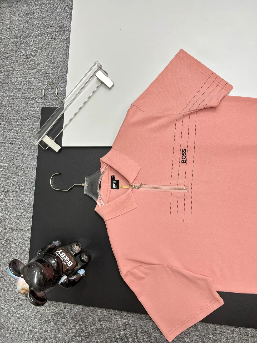 BOSS New Arrival Polo Same Style ， Factory New Arrival Versatile : Black White Pink Size：M-3XL