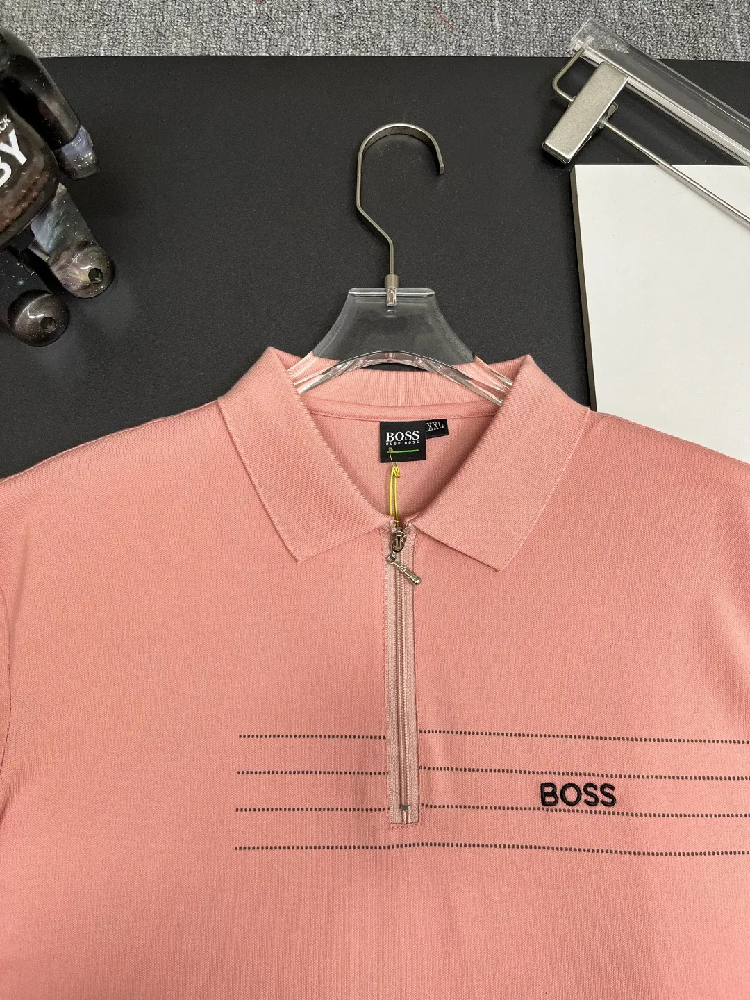 BOSS New Arrival Polo Same Style ， Factory New Arrival Versatile : Black White Pink Size：M-3XL