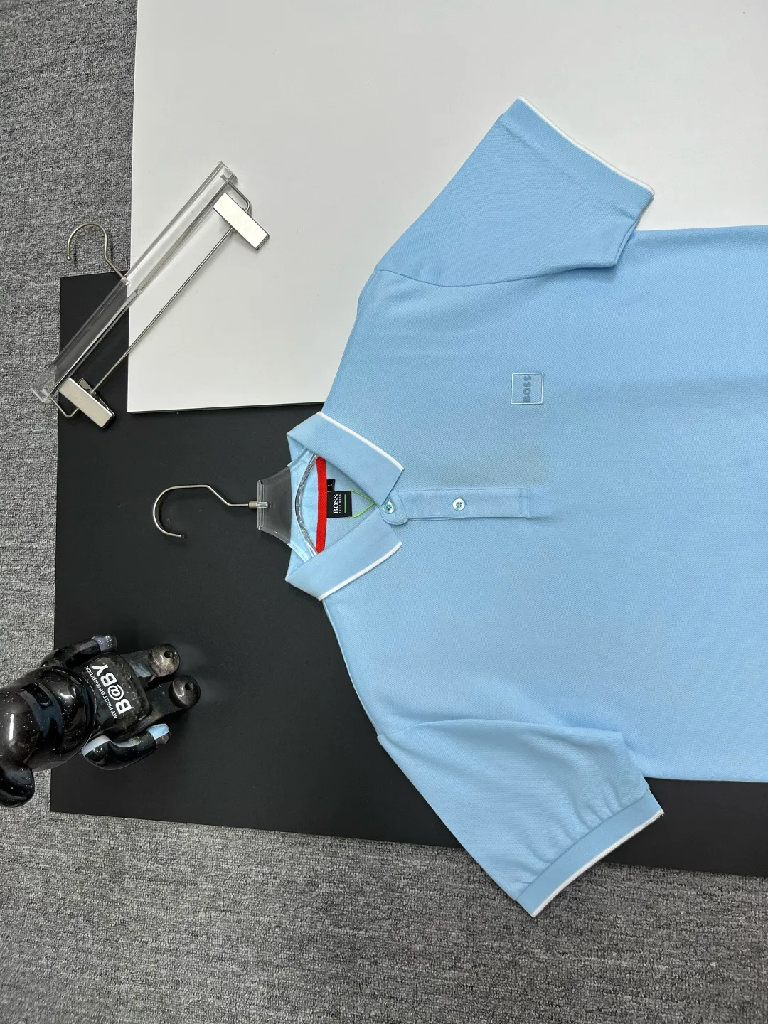 BOSS New Arrival Polo Same Style ， Factory New Arrival Versatile : Black White Blue Size：M-3XL