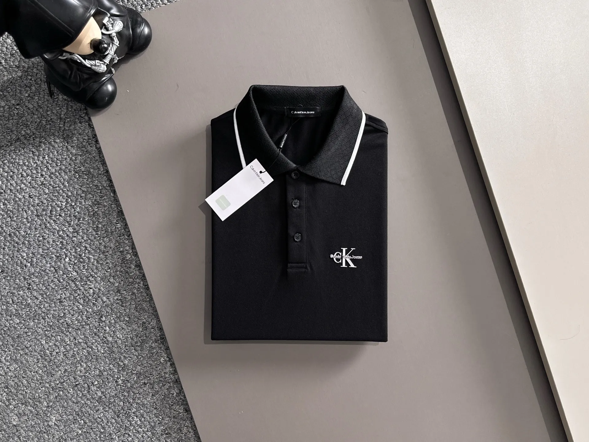CK，2026 New Arrival Polo Versatile logo Breathable ，Black White Size：M-3XL