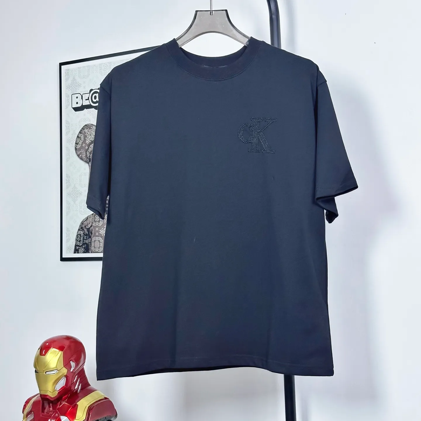 BB 12 ck logo Same Style 32 Breathable 1x 1 oversize 1:1 Premium :White Black Size:S-XL