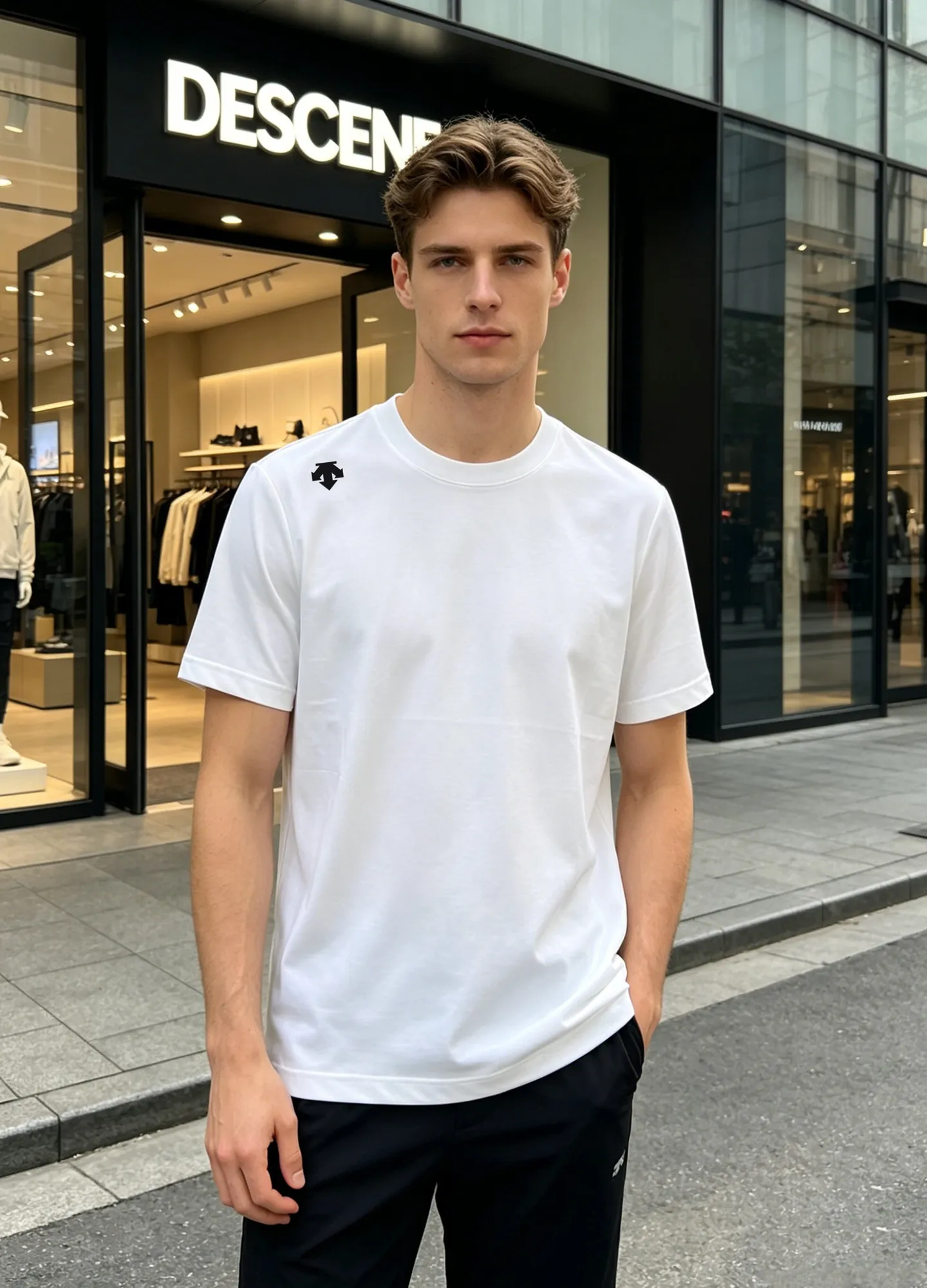 165 ⚜️DESCENT A must-have style for summer｜Desante icy cotton short sleeves. Solid color recommended! Simple round neck and neat tailoring, flattering the figure and making it easy to wear. The three-dimensional arrow logo on the shoulder + the vertical letter embellishment on the back highlight the brand's quality in a low-key manner! It adopts 3D heat transfer design. It is simple and advanced. The texture is excellent, comfortable and breathable. It is unforgettable! Select high-quality ice cotton fabric, which feels cool to the skin, breathable, comfortable and soft. Color: Black. White. Dark Gray. Bean Green. Sizes: M-3XL fit version! (S and 4XL.5XL can be customized) 175/140 catties recommended L