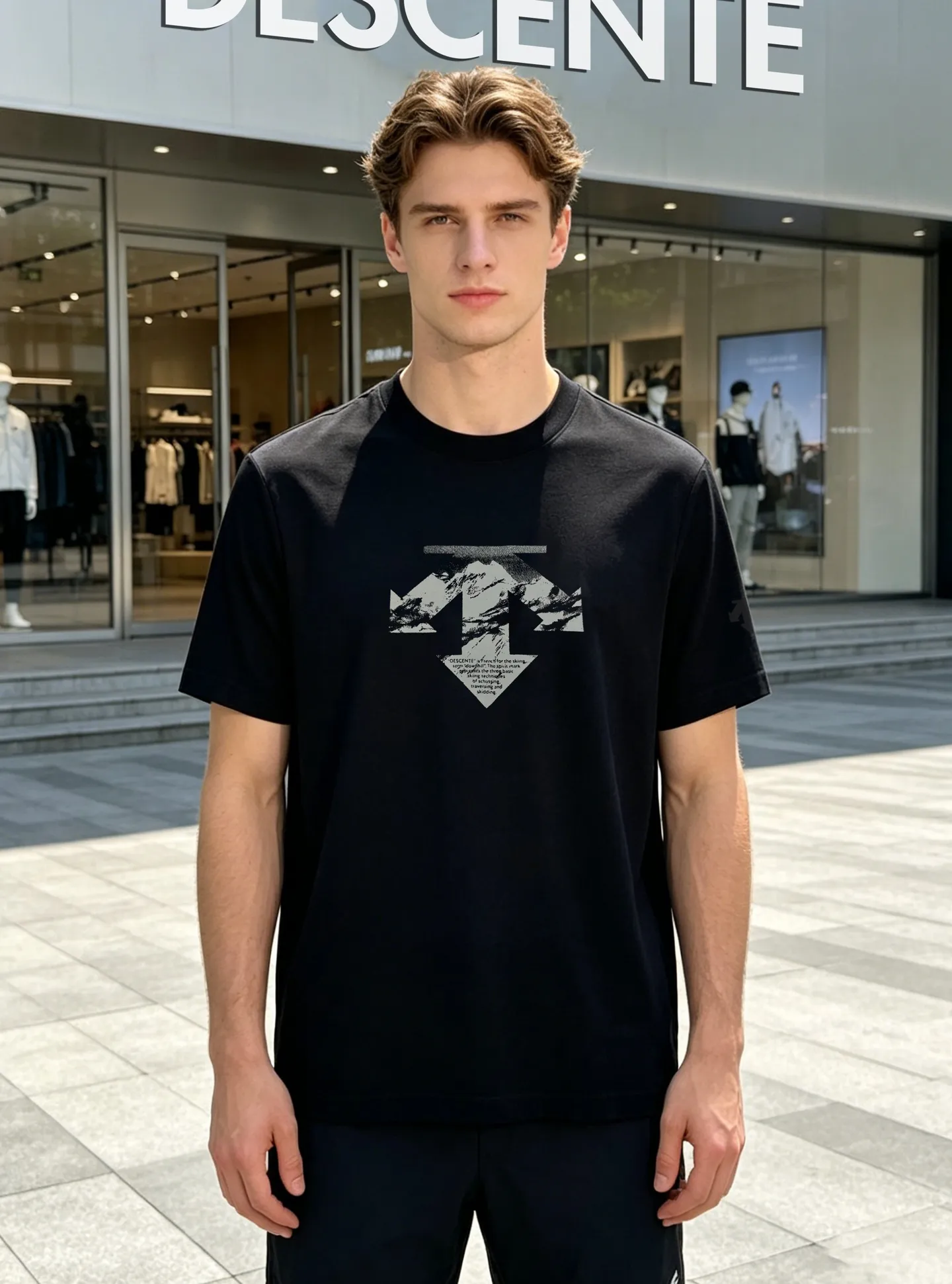 170 ⚜️DESCENT*Desante’s new T-shirt. Solid color recommended! Classic letter logo on the chest. Customized original silicone three-dimensional design on the cuffs. Simple and high-end. The fabric texture is extremely comfortable and breathable. It is unforgettable! Customized high-quality g ice cotton fabric. Comfortable and soft. Cool and drapey! Color: Black.White.Anchor red.Sizes: M-3XL fit version❗️(S and 4XL.5XL can be customized) 175/140 catties recommended L