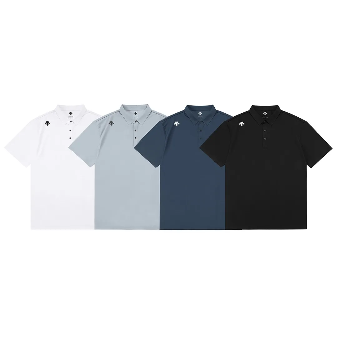 DESCENTE 2025New Arrival logo Breathable Same Style polo logo ： Gray Size：M-XXXL