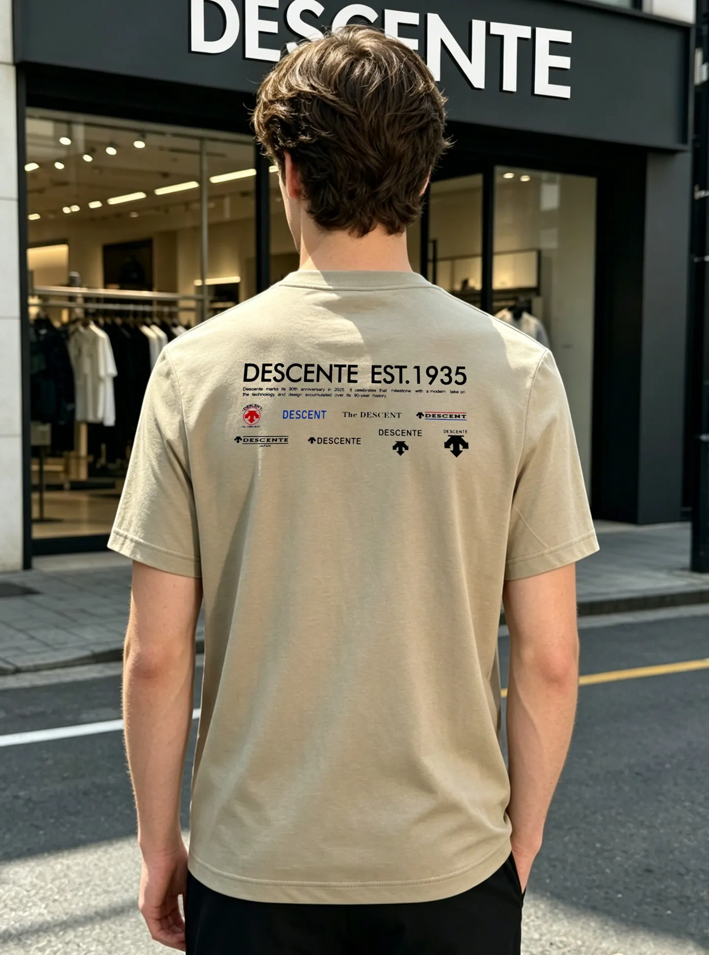 170 ⚜️DESCENT* Desante 90th anniversary commemorative T-shirt. Solid color recommended! Classic logo on the shoulder. Customized original silicone three-dimensional design. Simple and advanced. The brand graphic on the back is very basic with letters. The fabric texture is excellent, comfortable and breathable. It is unforgettable! Customized high-quality g ice cotton fabric. Comfortable and soft. Cool and drapey! Color: Black.White.Green.Khaki.Sizes: M-3XL fit! (S and 4XL.5XL can be customized) 175/140 catties recommended L