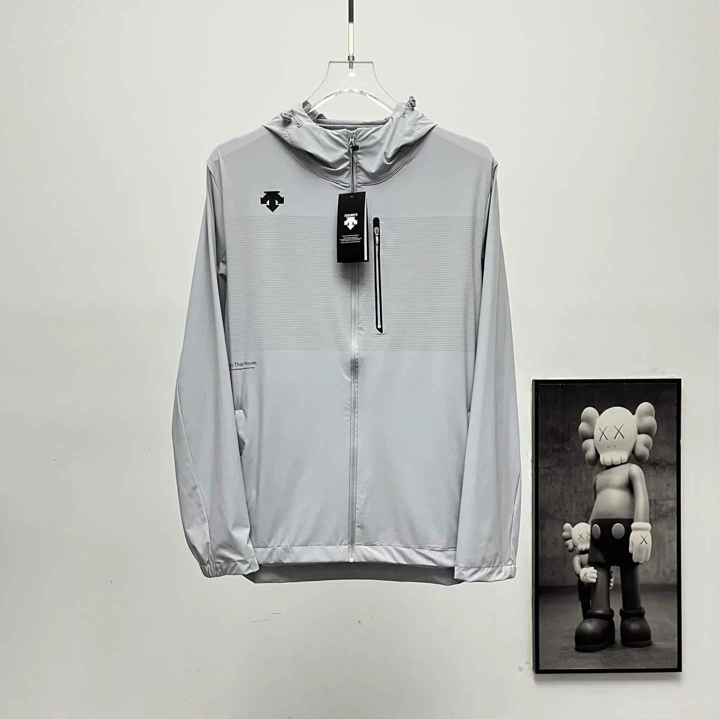 Descente pattern stitching sun protection clothing [High Quality] Descente Descente pattern stitching ice silk sun protection clothing Size: L-5XL