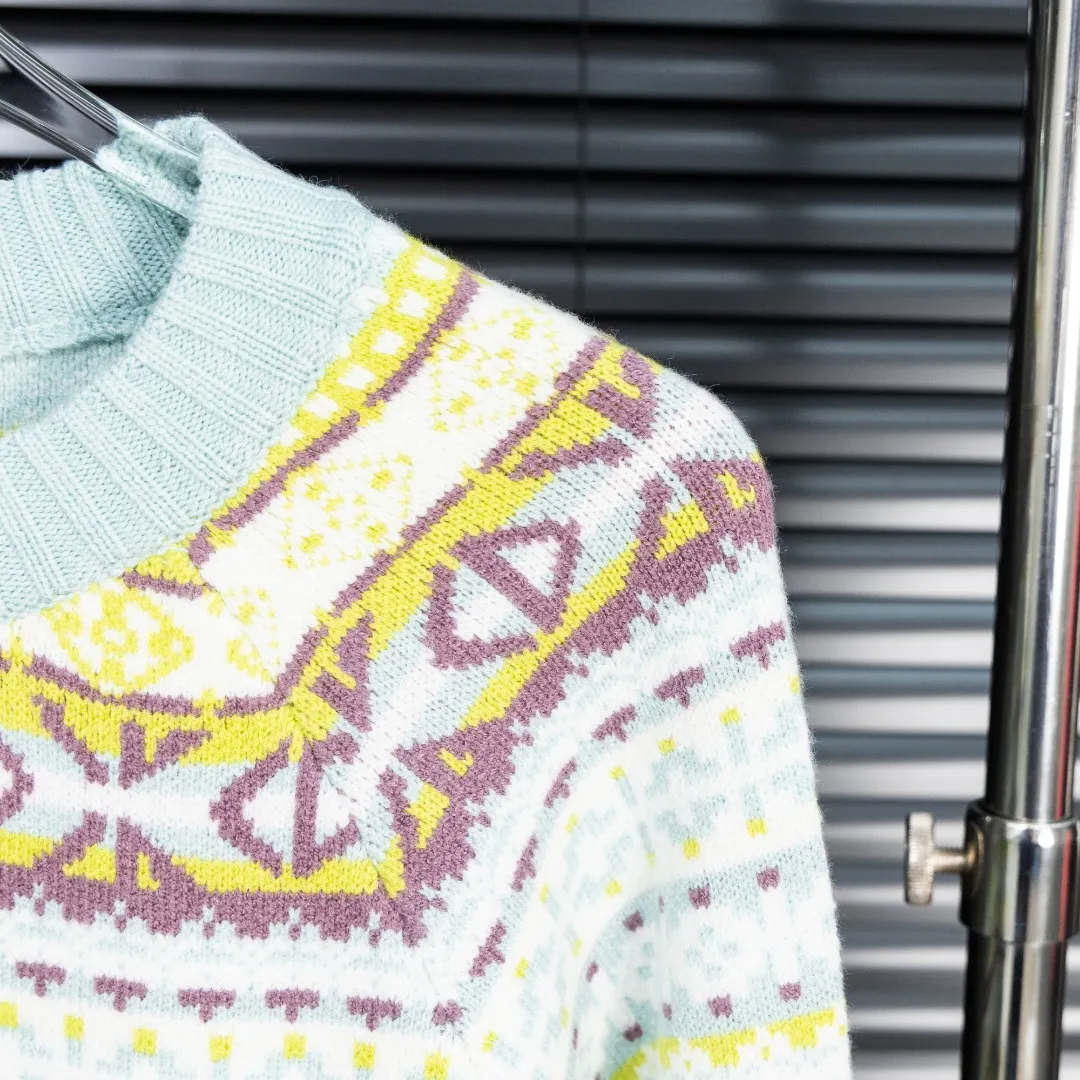 Style: Dior DIOR 25 show spliced ​​knitted sweater Size: S-XXL Fabric: Wool blend Accessories: Full set of customized original accessories