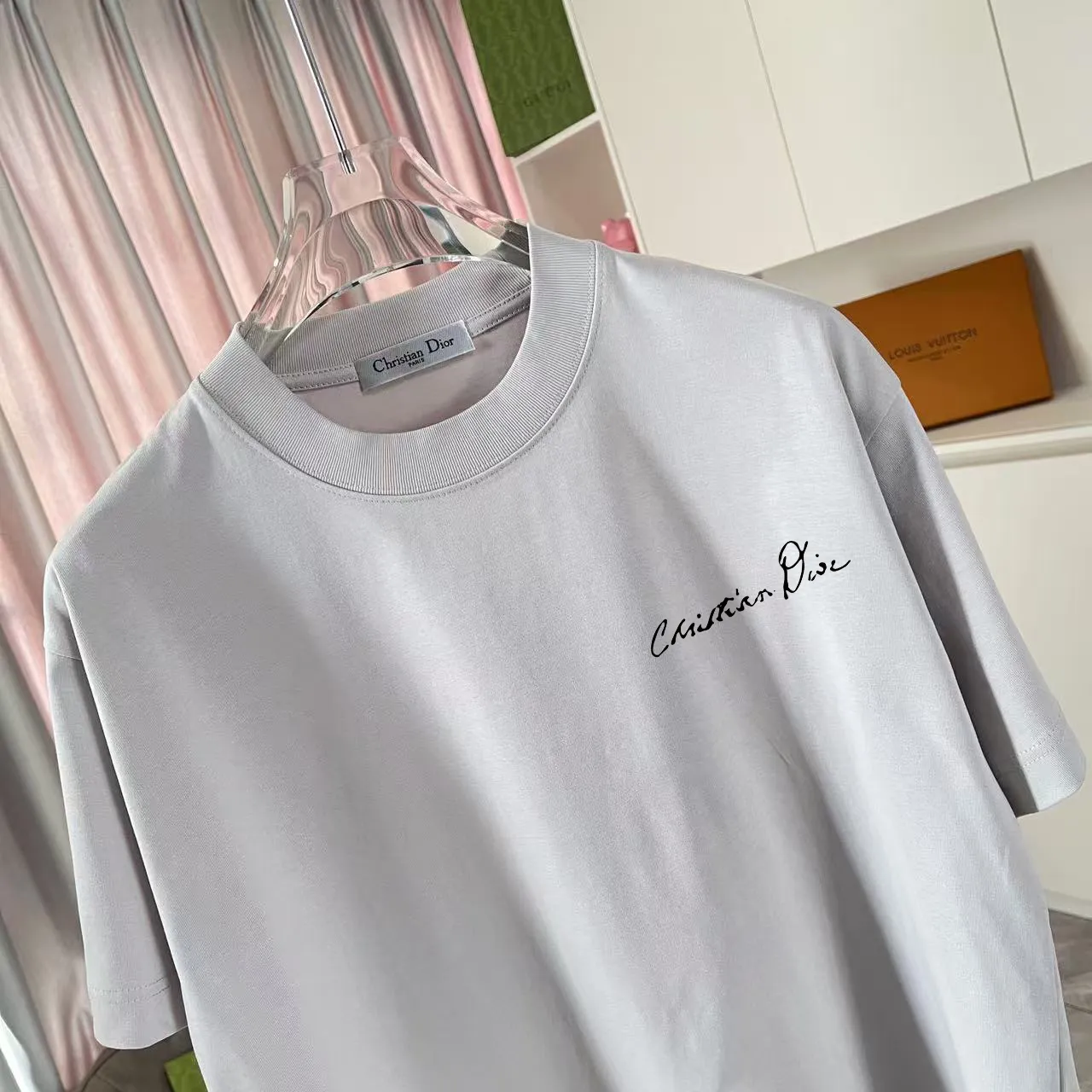 Dio 2025 New Arrival logo T g Same Style ：Black White Pink Blue Gray Size: S M L XL XXL ​