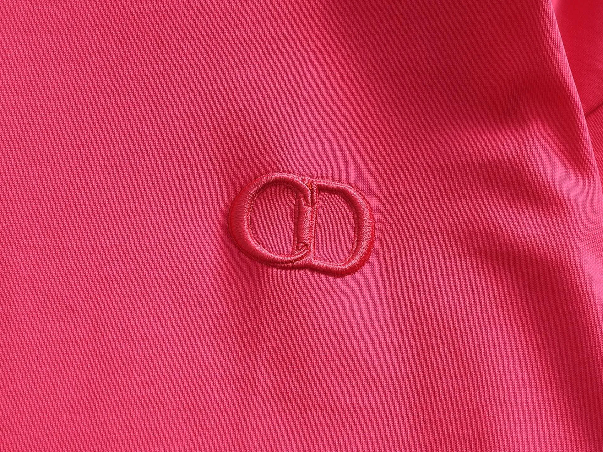 DIOR CD Classic 🪡 Logo ， Retro Same Style T Versatile : Black White Orange Red Khaki Size：XS~L