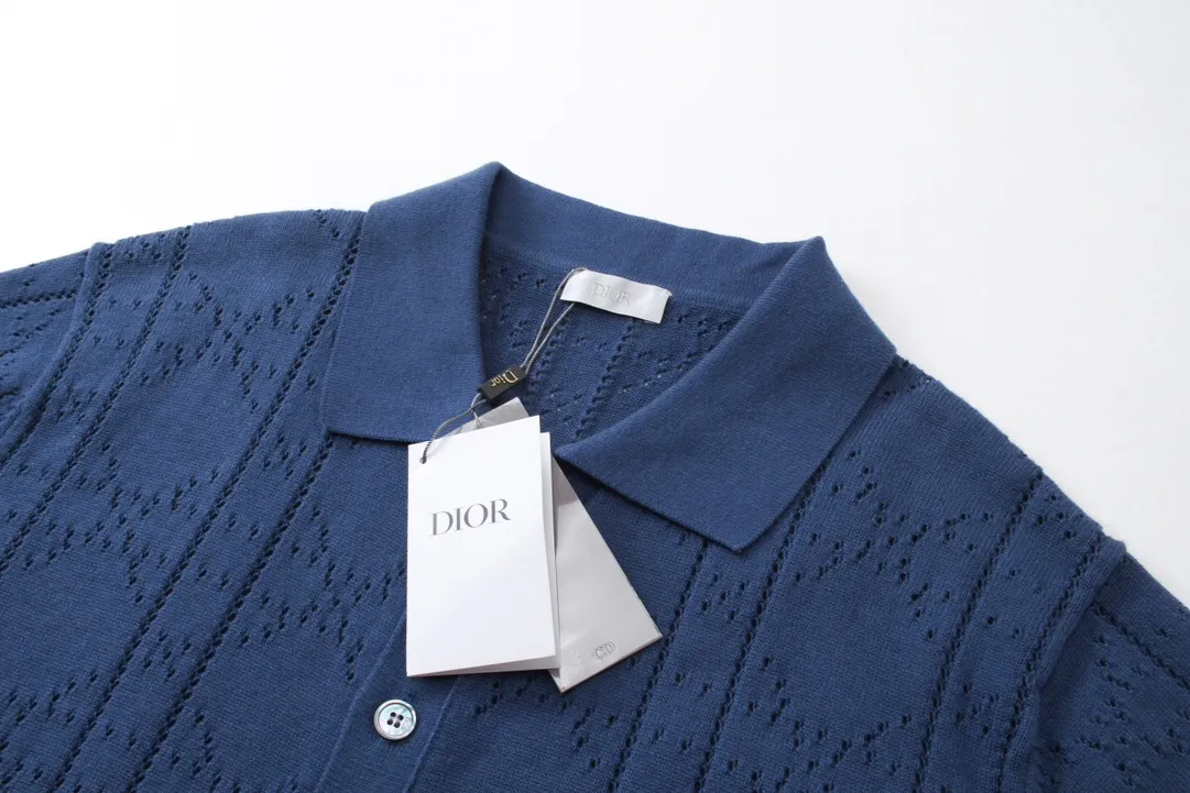 Dior CD 2024SS POLO。 New Arrival polo 150D/48F +40 ， Y ， ， 24 ， ， ， logo ， 26s Blue/ ， Same Style！ Sizes：XS-L.