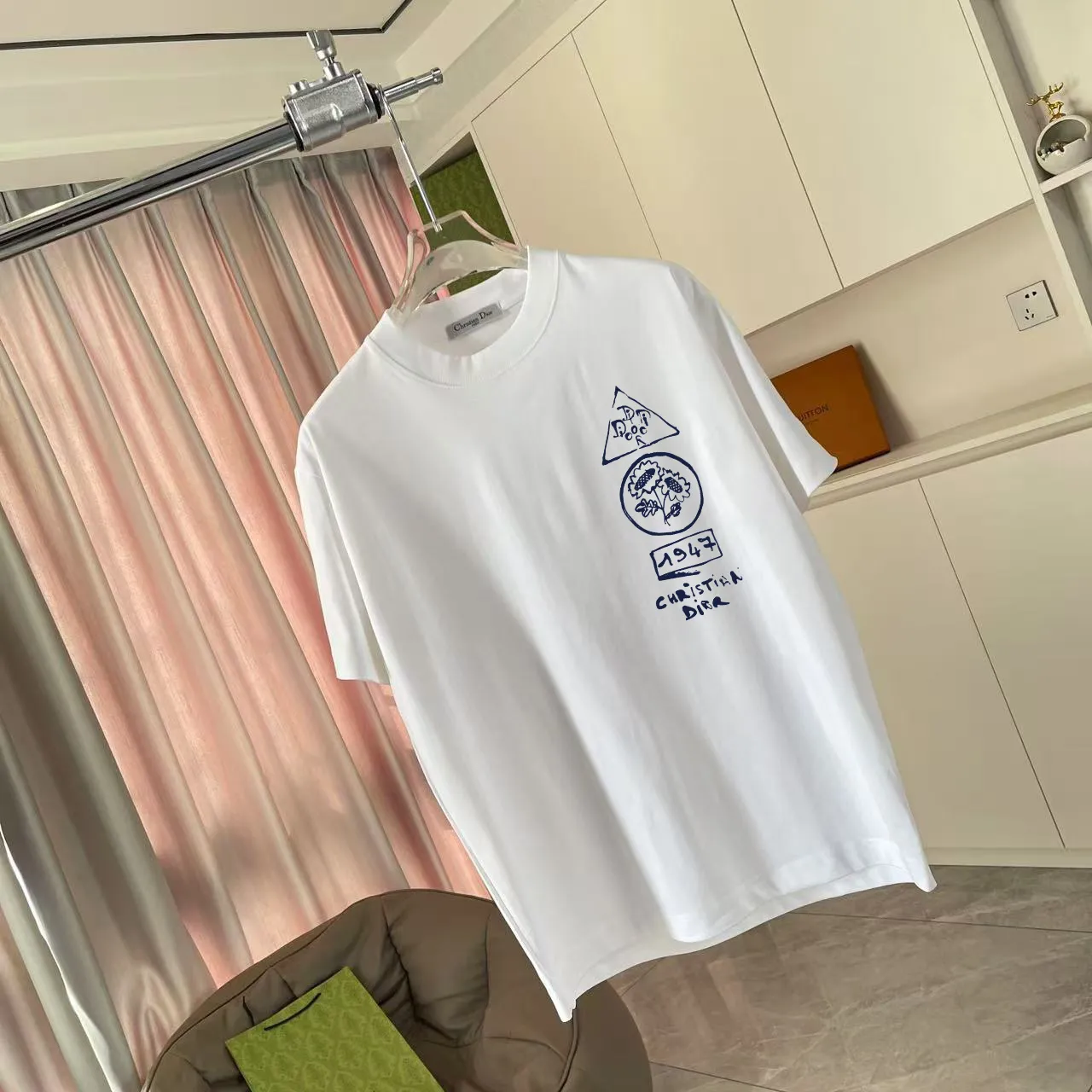 Dio* 2025 New Arrival logo T g Same Style ：Black White Pink Gray Size: S M L XL XXL ​