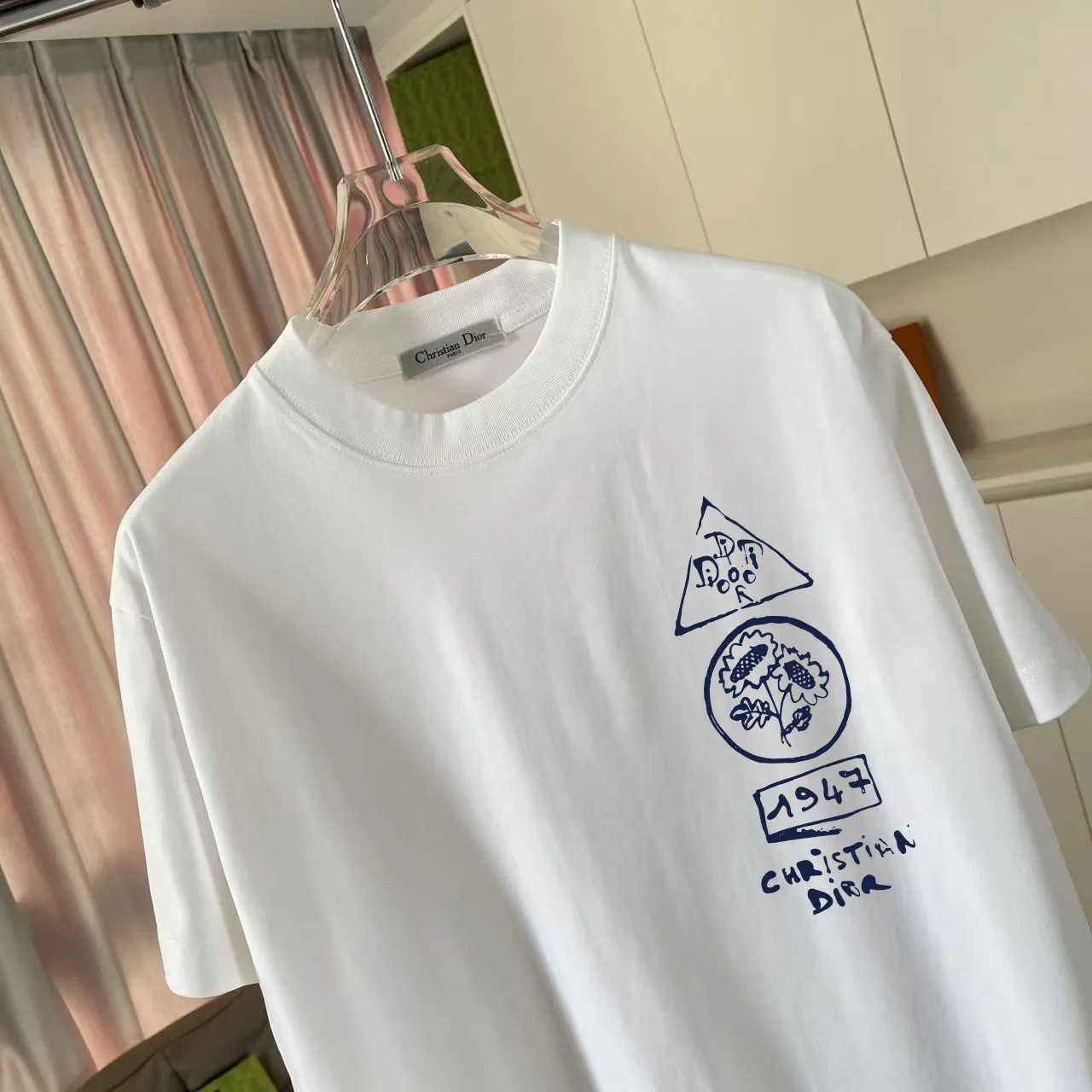 Dio* 2025 New Arrival logo T g Same Style ：Black White Pink Gray Size: S M L XL XXL ​