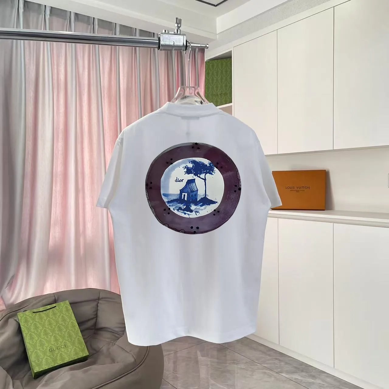 Dio* 2025 New Arrival logo T g Same Style ：Black White Pink Gray Size: S M L XL XXL ​