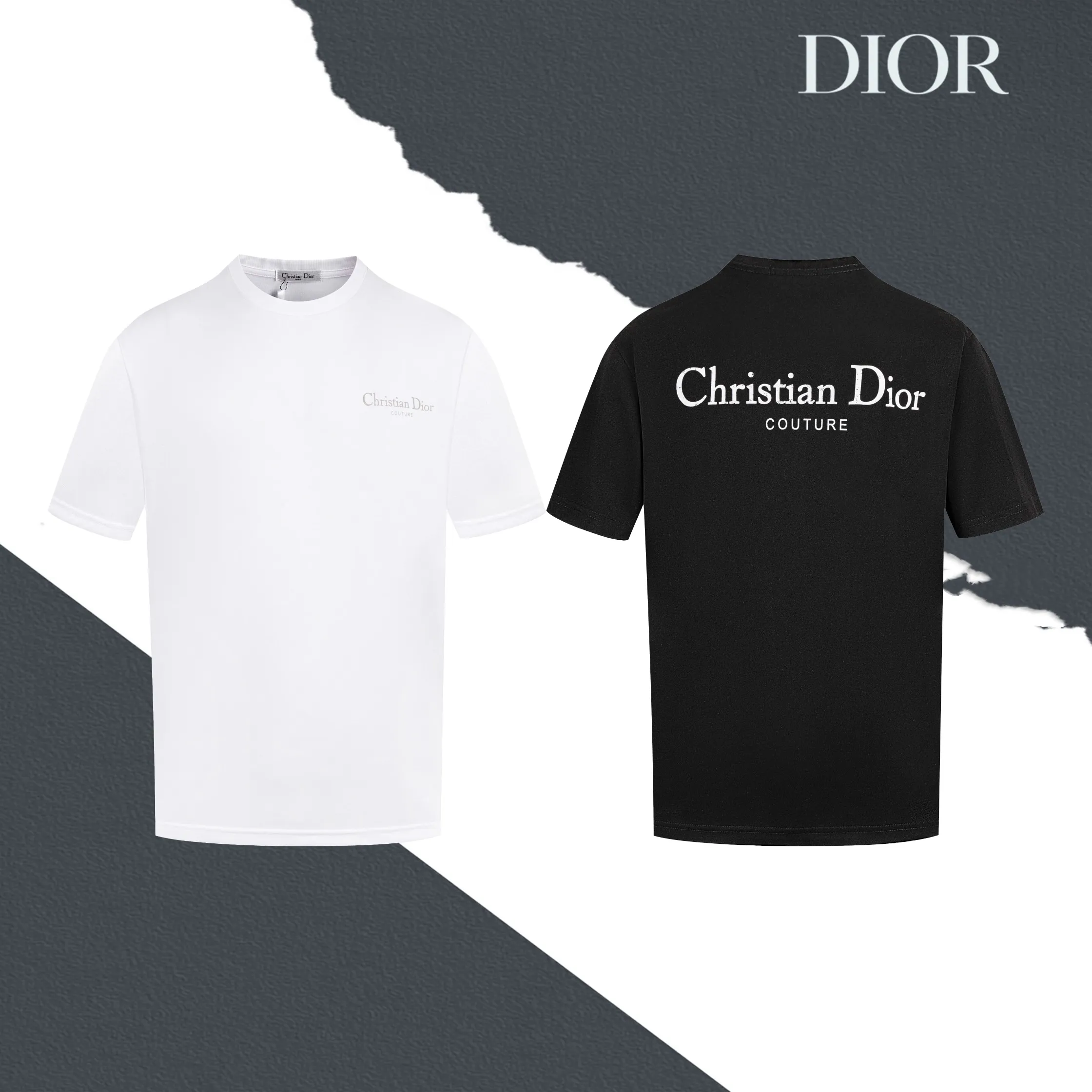 S 02 DIOR 1:1 Premium 32 Breathable 1x 1 oversize ：Black White Size：XS-L