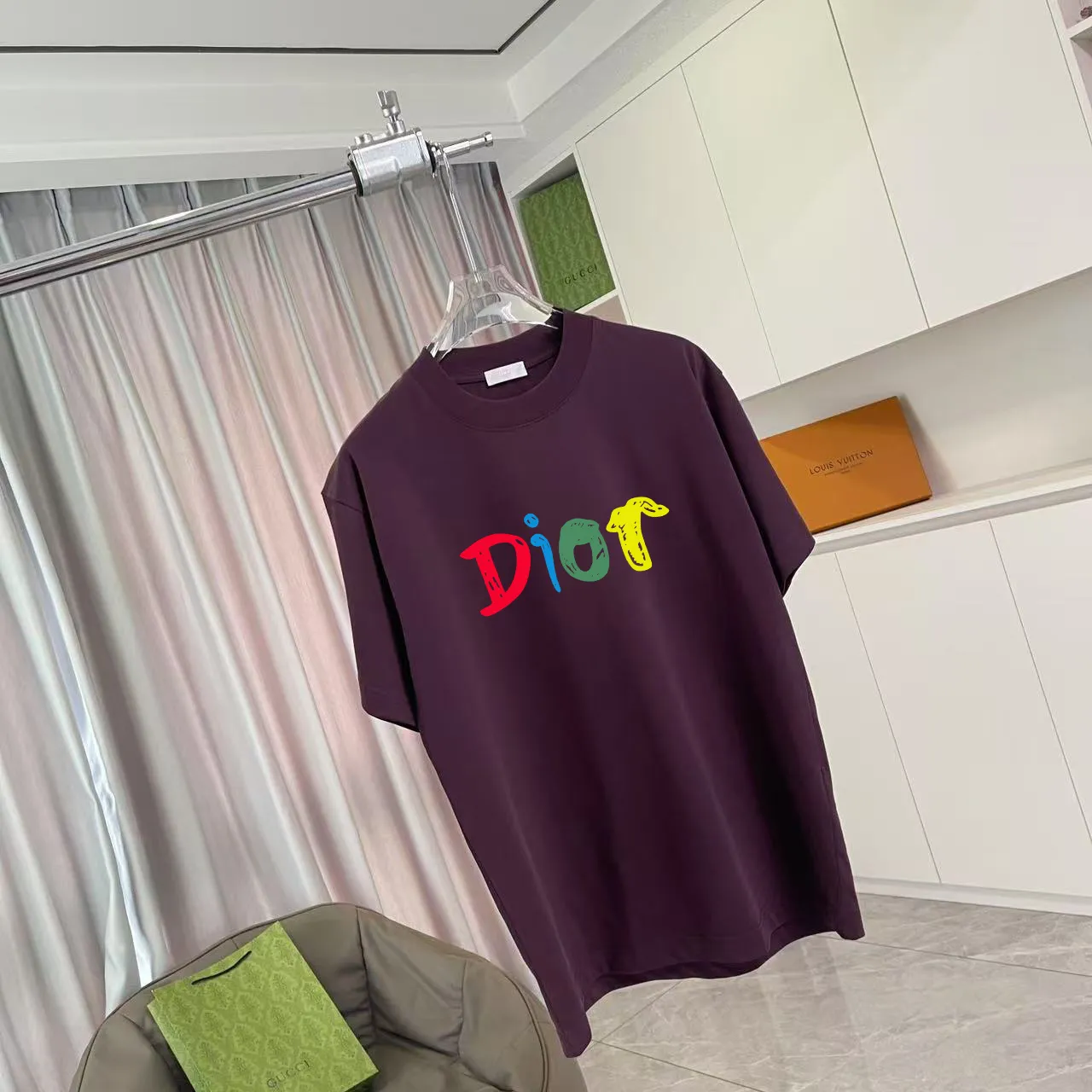 Dio 2025 New Arrival logo T g Same Style ：Black White Pink Green Purple Size: S M L XL XXL