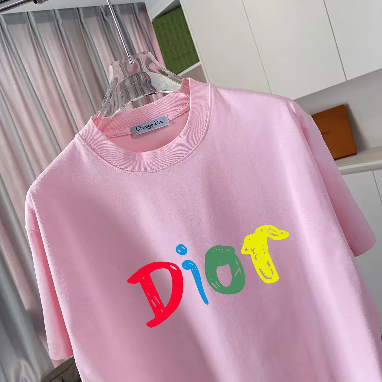 Dio 2025 New Arrival logo T g Same Style ：Black White Pink Green Purple Size: S M L XL XXL