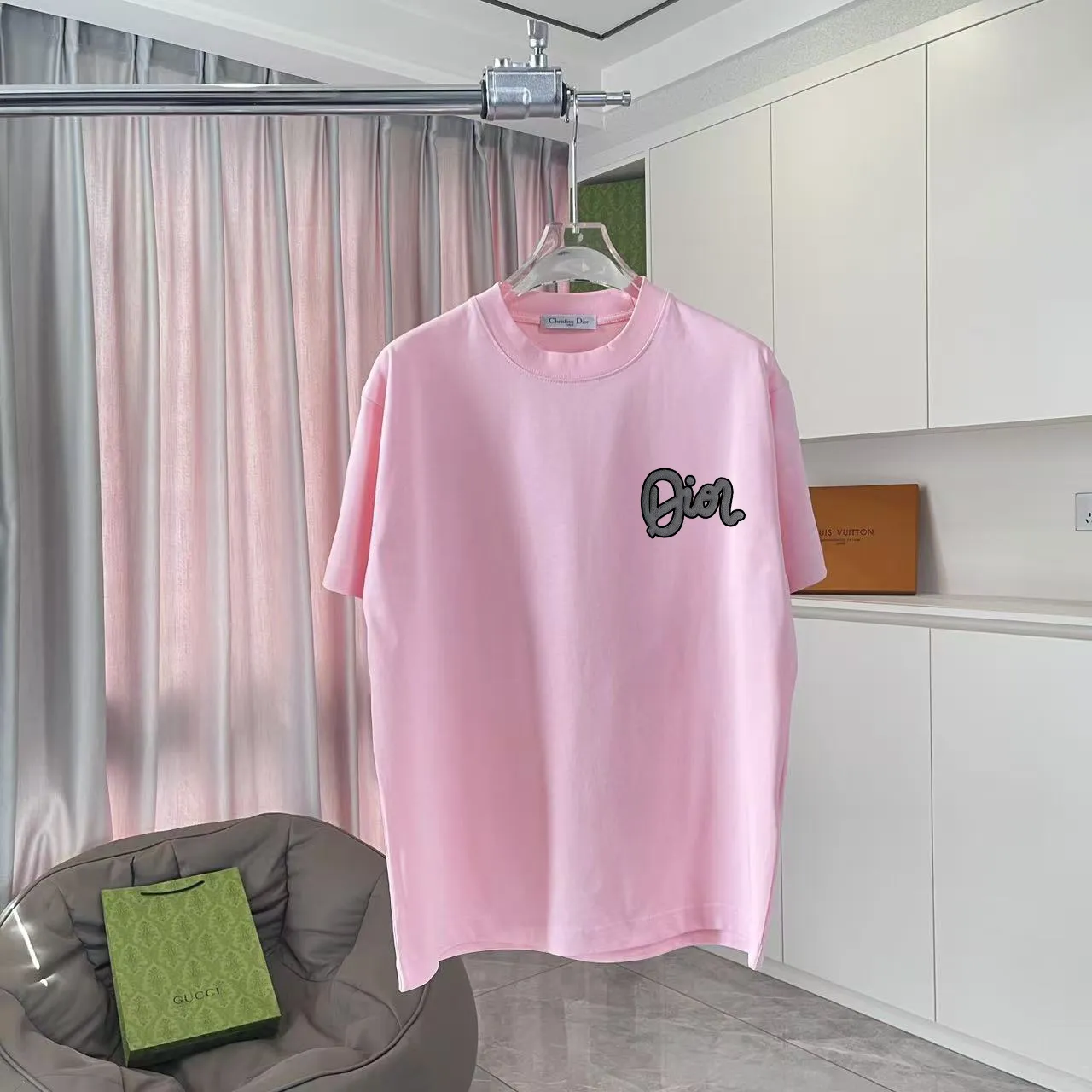 Dio 2025 New Arrival logo T g Same Style ：Black White Pink Blue Size: S M L XL XXL ​
