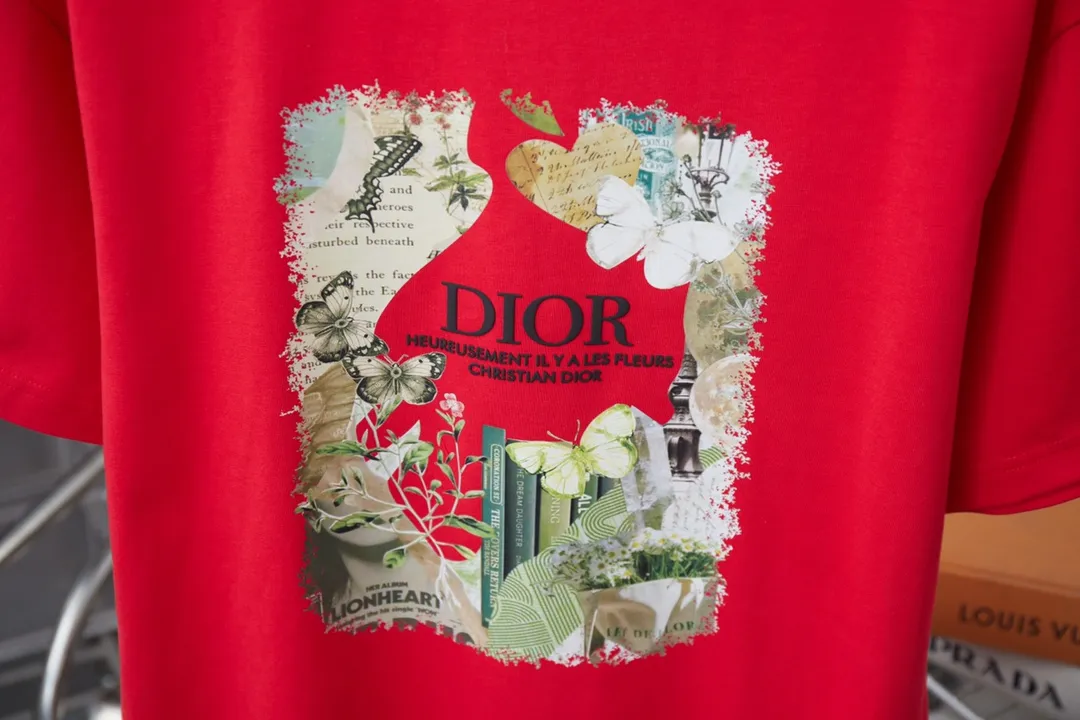 Christian D*or CD 25SS New Arrival logo 100% 32 1X 1 ：Black/White/Red Size：S/M/L/XL