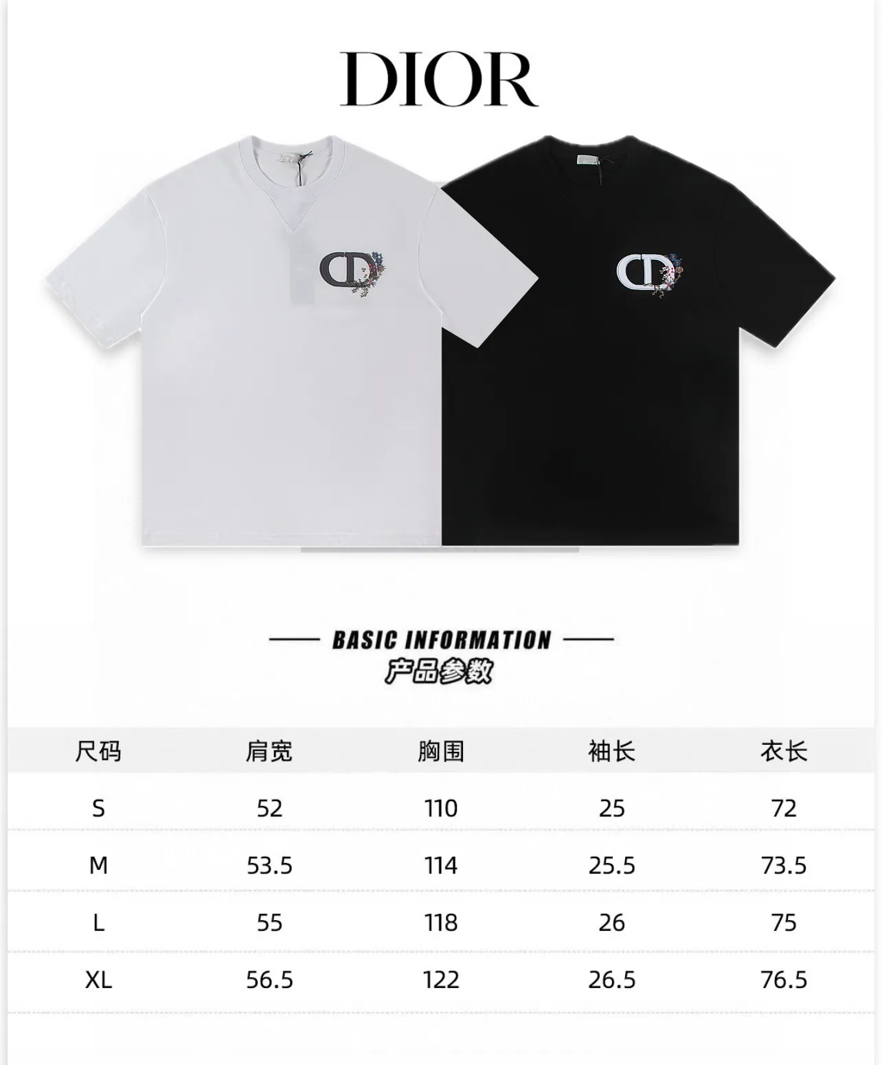 ❥B # Dior*2025 New Arrival : g :S M L XL :Black White
