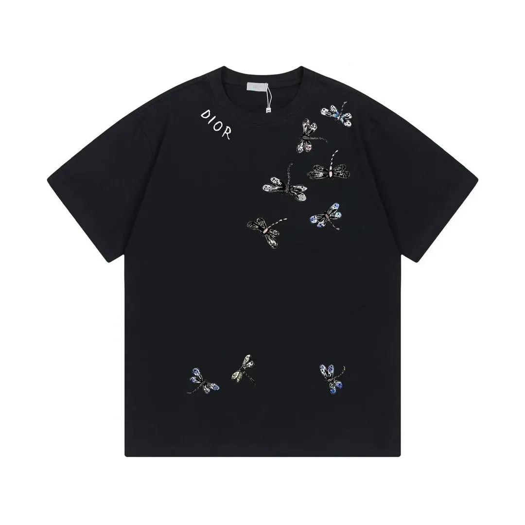 （ ） Dior 2025New Arrival logo Same Style t 100％ 32 ：Black Size：XS S M L