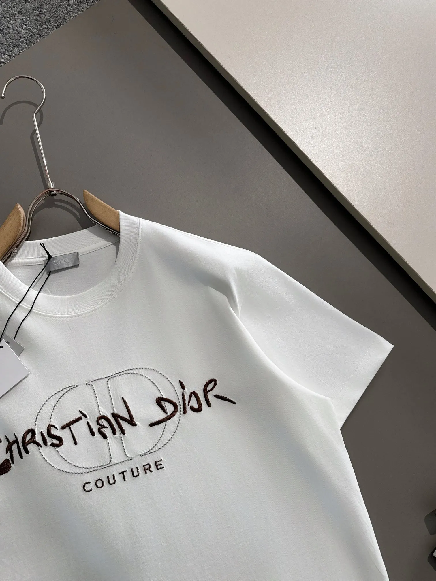 （ ） Dior 2025New Arrival logo Same Style t 100％ 32 ：White Size：XS S M L