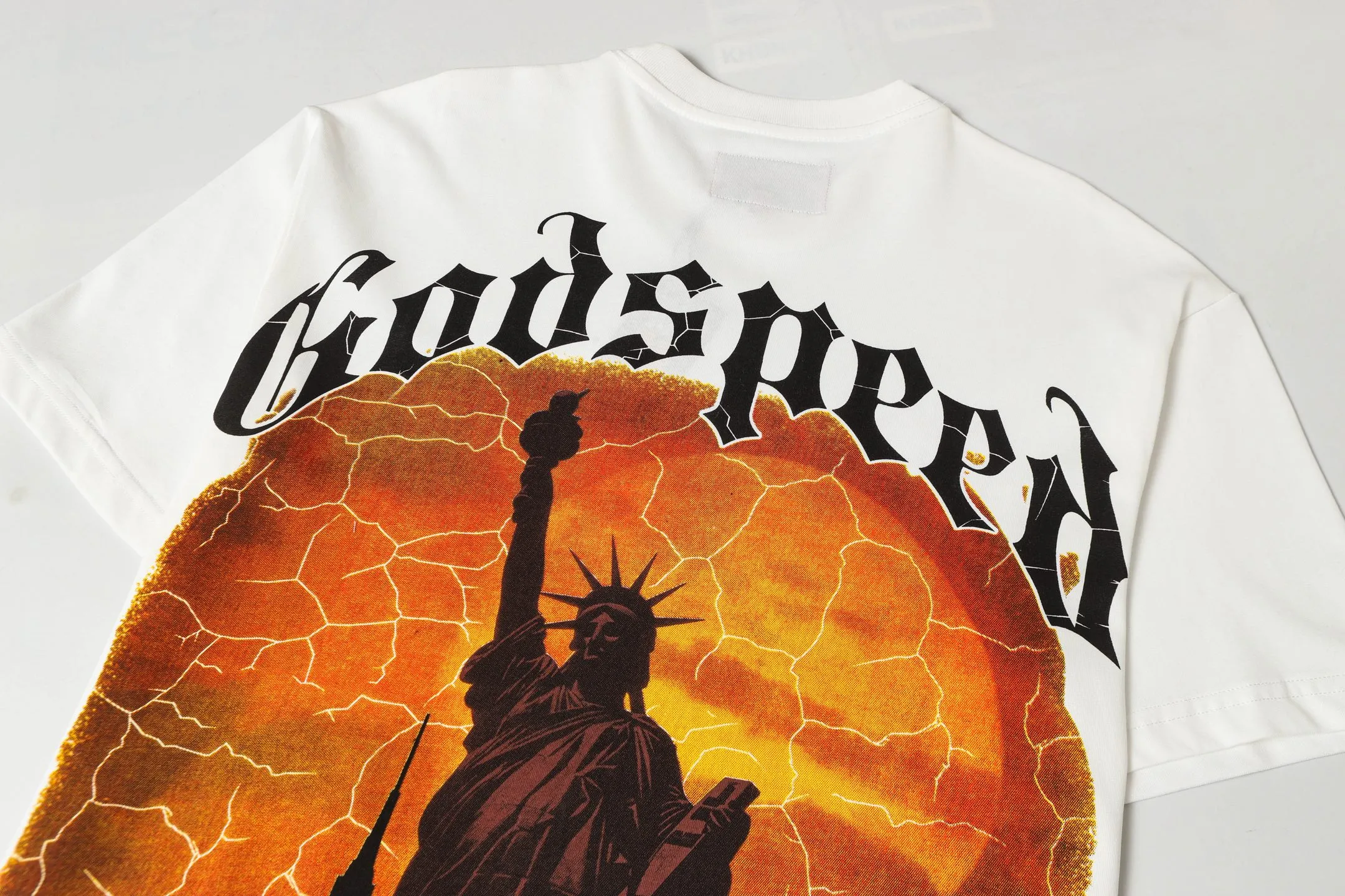 5053#White｜ Godspeed Retro T（ ） （fabric）：32 Sizes（size）：S-M-L-XL （colour）：White